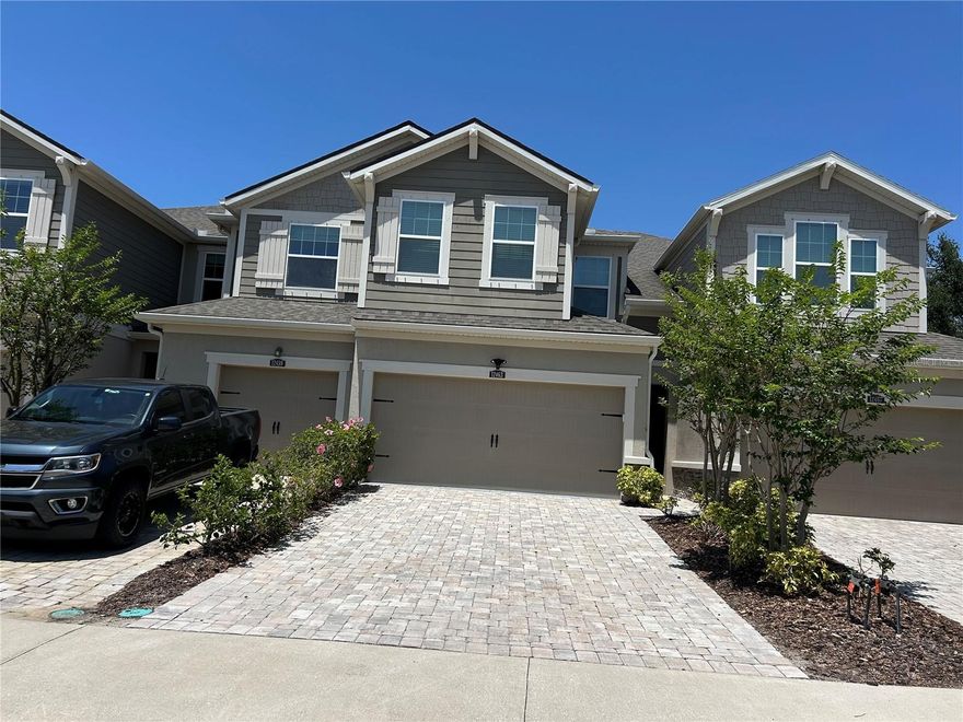 Turnkey furnished Townhouse in Lakewood Ranch Harmony community. This 3 bedroom 2 1/2 bath unit has split bedroom plan with all bedrooms on 2nd floor. Nice open floor plan with tile wood looking flooring on the first floor and all carpet upstairs. This area has all kinds of parks to enjoy and lots of sidewalks to travel. Community offers a nice heated pool, covered shaded area with table and chairs, grilling areas for gatherings, fitness and child playground.