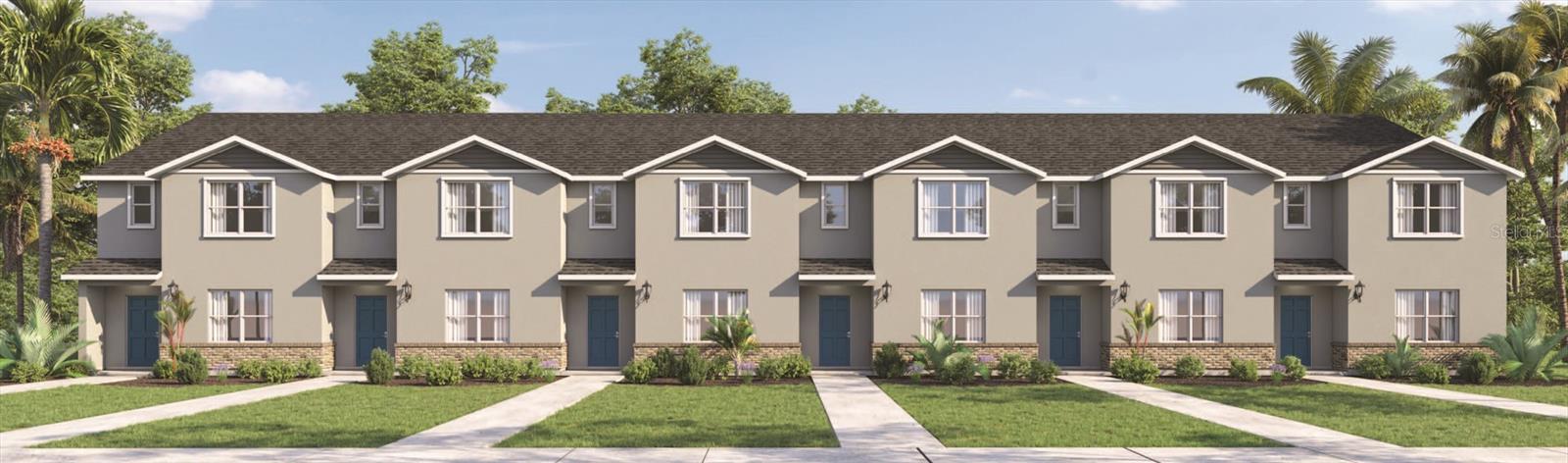 Under Construction. "Welcome to the Sterling townhome, boasting 1,488 square feet, 3-bedrooms, 2 and a half baths, a one car garage and built with all concrete construction, located in our Evergreen Park community. Nestled within this picturesque community, discover this modern designed townhome offering the perfect blend of tranquility and comfort.
As you enter the foyer, you’ll step into a home that reflects your style with an open concept dining area, living room and a spacious kitchen with bar seating. The kitchen is complete with a pantry, stainless steel appliances, and upgraded quartz countertops making cooking and cleaning a breeze. Towards the back of the townhome, you will find a half bathroom and private entry from the garage. As you head up to the second floor you are greeted with the 3 bedrooms and 2 bathrooms. The bedroom one-bathroom impresses with double bowl vanity, and modern shower/tub space as well as a spacious walk-in closet. The second floor is complete with two guest bedrooms, an additional bathroom, and an enclosed laundry room space.
Like all homes in Evergreen Park, the Sterling includes a Home is Connected smart home technology package which allows you to control your home with your smart device while near or away.
*Photos are of similar model but not that of exact house. Pictures, photographs, colors, features, and sizes are for illustration purposes only and will vary from the homes as built. Home and community information including pricing, included features, terms, availability and amenities are subject to change and prior sale at any time without notice or obligation. Please note that no representations or warranties are made regarding school districts or school assignments; you should conduct your own investigation regarding current and future schools and school boundaries.*