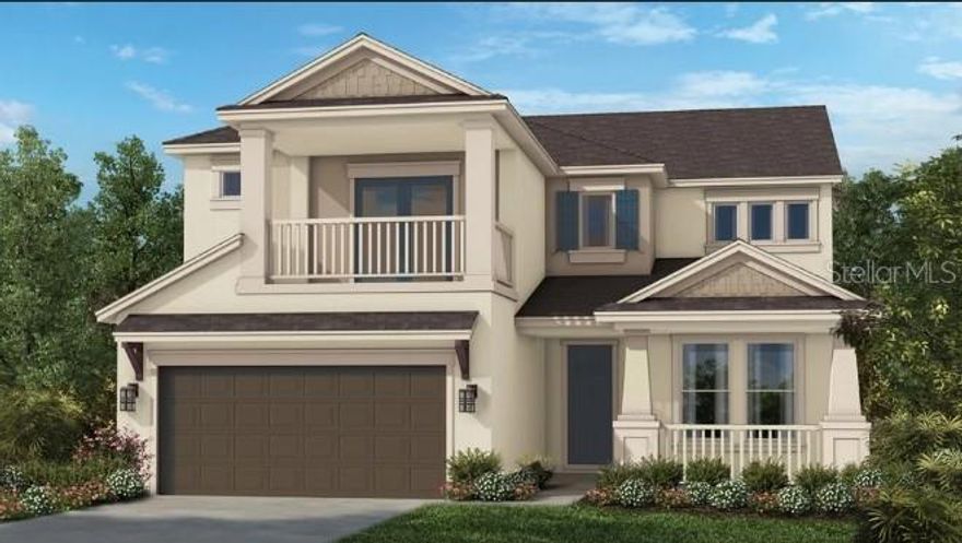 Pre-Construction. To be built. MLS#A4572507 REPRESENTATIVE PHOTOS ADDED. December Completion! The Barbados of Eaves Bend! Enter this home and be greeted by several archways highlighting the formal gathering and dining rooms. Across the foyer is a study with double doors. Continuing into the home is the spacious kitchen with impressive cabinet space, pantry and large island. The gathering room has sliding glass doors overlooking the lanai. Upstairs there is a large loft/game room area, four bedrooms and three bathrooms. The primary bedroom features a balcony and large bathroom with two sinks, garden tub and walk-in shower. Structural options added include: 3 car garage, gourmet kitchen, outdoor kitchen rough in, interior 8 foot door upgrade, pocket sliding glass door, pre plumb water softener.