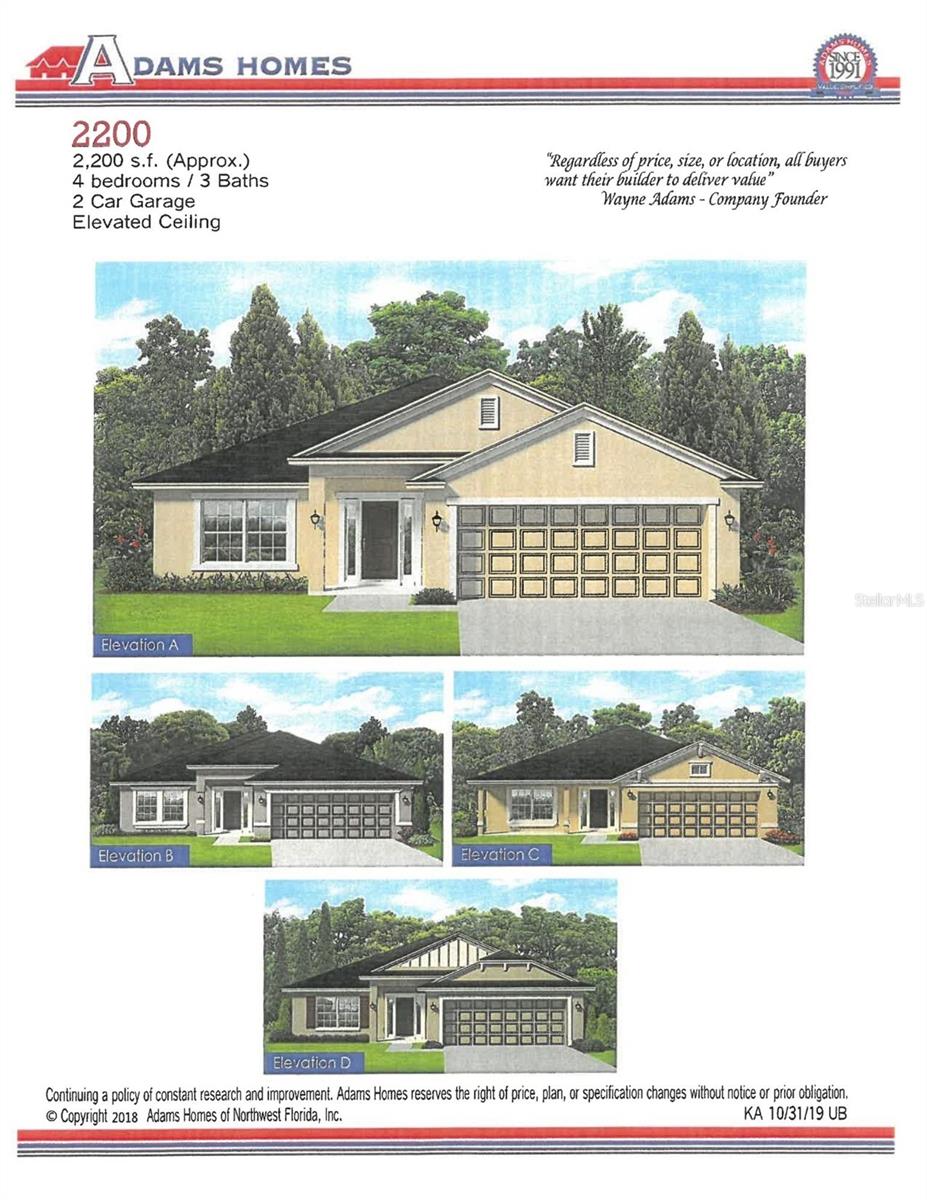 Under Construction. To be built. Introducing an exceptional TO BE BUILT home! Step into the lap of luxury with this magnificent 2200 Sq ft residence boasting 3 bedrooms, 3 baths and a flex/Den, a 2-car garage, and an abundance of entertainment space. Every inch of this home has been meticulously designed to exude style and functionality. As you enter, you'll be captivated by the seamless flow of the open-concept great room, dining room, and kitchen, adorned with 10' ceilings. Revel in the beauty of the ceramic tile flooring throughout the main areas, complemented by the elegant granite countertops that grace every surface. The attention to detail is evident with features like 5 ¼ inch baseboards, 5-panel doors, brushed nickel levered door handles, LED recessed lighting, double pane, insulated tilt-in sash windows, and an array of other thoughtful touches. The owner's suite offers a generous space to unwind, while the ensuite bathroom showcases a double sink vanity with additional storage drawers, a linen closet. Additionally, there is a secondary suite with its own ensuite bath and a spacious walk-in closet. Two additional bedrooms, both with walk-in-closets of their own, share an oversized bath with a linen closet, tub-shower combo, separate toilet, and a double sink vanity with storage drawers. Located within a gated community, this home benefits from city water and sewer services and has the added advantage of no CDD fees. The annual HOA fees are impressively low at only $84/month. This home is truly a must-see, but the appeal doesn't end there. The North Port area offers a wealth of amenities, including top-rated schools, shopping, delectable dining options, and exciting entertainment venues all within a short drive of everything the Florida Gulf Coast has to show. Don't miss out on the opportunity to make this property your own! A $1000 deposit today will preserve the price. A 1-year builder warranty, 2-year limited warranty, and 10-year structural warranty are included. The seller pays the majority of the closing costs with the use of a preferred lender! ~Prices are subject to change without notice~Subject to errors and omissions~