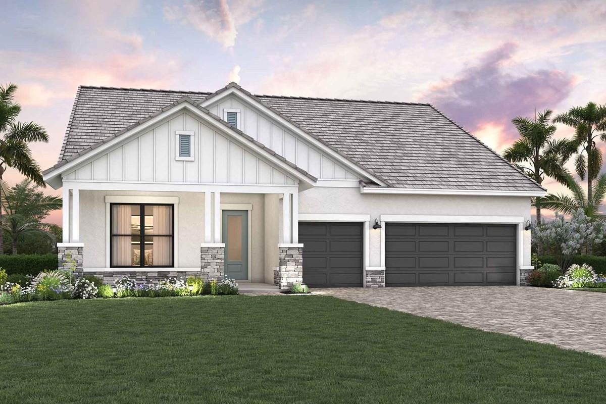 Under Construction. Discover The Borrelli floorplan, a beautifully designed 4-bedroom, 3-bath home by David Weekley Homes, offering an open-concept layout with 10-foot ceilings and an abundance of natural light throughout. This thoughtfully crafted floor plan features a spacious study enclosed with elegant glass French doors, perfect for working from home or creating a quiet retreat.
The owner's suite is a true sanctuary, complete with a spa-inspired bathroom that invites relaxation. The fourth bedroom includes its own private en-suite bath, making it ideal for guests or multigenerational living. At the heart of the home, a gas cooktop, chef-inspired kitchen showcases a massive island that overlooks the dining and living areas, seamlessly blending everyday living with effortless entertaining.
Enjoy beautiful conservation views from your backyard with no rear neighbors, offering unmatched privacy and a tranquil, nature-filled setting. Hurricane-impact glass is installed throughout the home, and a well-placed drop zone near the laundry room adds convenience to your daily routine. Extra windows throughout the home allow natural light to pour in, enhancing the airy, open feel.
At Palmera Wellen Park, enjoy a worry-free lifestyle with included lawn and irrigation maintenance, t.v. Package and WIFI. Residents benefit from an impressive lineup of resort-style amenities, including a sparkling pool, clubhouse with a restaurant, modern fitness center, golf simulator, pickleball courts, and a full-time lifestyle director to ensure a vibrant social calendar.
Ready to learn more? Call or chat with the David Weekley Homes at Palmera Wellen Park Team about this new home for sale in Venice, FL. **Purchase a select David Weekley Quick Move-in Home from July 21 – August 31, 2025, qualified buyers may be eligible for a starting rate as low as 3.99% (4.031% APR) when the home purchase is financed with a conventional 7/6 adjustable rate mortgage home loan from Acrisure Mortgage!