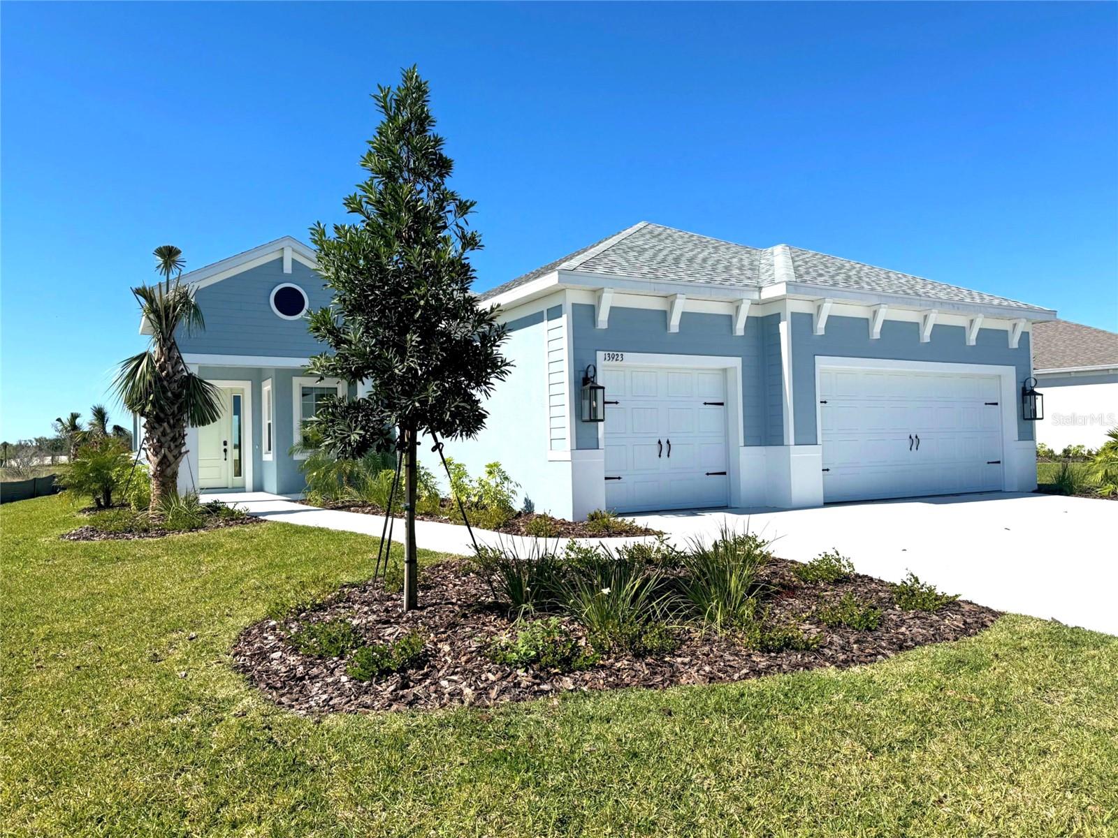 2025 built, Gated, Hurricane Impact Windows & Doors, 3 Car Garage w/ epoxy flooring, Fenced, Quartz Counters, 3 BD, 2.5 BA, 2278 Sq Ft, Tile Flooring, 10 Ft Ceilings, 8 ft Doors, Community, Gym, Yoga Studio, Pickle Ball. Why wait to build? This stunning Bright Meadows model with HURRICANE IMPACT WINDOWS & SLIDER is practically brand new—lived in for only 2 months—and ready for you to move right in. Skip the stress and delays of building and start enjoying the lifestyle you’ve been dreaming of. From the moment you arrive, you’ll appreciate the oversized, FENCED lot (10,300 sq ft) overlooking a peaceful park, creating a sense of privacy and tranquility. Step inside and you’re greeted by beautifully TILED FLOORING, soaring 10’ CEILINGS, 8’ DOORS, and an OPEN FLOOR PLAN designed for both everyday living and effortless entertaining. The heart of the home is the gourmet gas kitchen, featuring crisp light & bright cabinetry, a LG dramatic QUARTZ ISLAND with FARMHOUSE SINK, STAINLESS STEEL HOOD, GE Profile appliances, 5-BURNER GAS COOKTOP, and a lg walk-in pantry. Your primary en-suite is a true retreat, offering TWO custom wood WALK-IN CLOSETS and a spa-like bath with DUAL QUARTZ VANITIES and an oversized tiled shower. Additional bedrooms are thoughtfully separated for privacy, each with its own walk-in closet. A versatile den/home office offers flexible space to fit your lifestyle. LARGE 3-CAR GARAGE with EPOXY FLOORING & recently added heavy duty HANGING STORAGE RACKS. Also enjoy a spacious laundry rm with additional clothes hanging racks, cabinetry, quartz countertop & a deep sink for your convenience. Life at Canoe Creek feels like a permanent vacation. This gated community offers a resort-style pool, fitness center, yoga studio with classes, pickleball, dog parks, walking trails, picnic areas, and a lifestyle coordinator who keeps the calendar full of activities. Best of all—no CDD taxes and low HOAs keep living easy. And when you’re ready to explore, the home’s prime Parrish location puts you close to I-75, Sarasota, Lakewood Ranch, St. Pete, Tampa, offering great restaurants, shopping, entertainment and of course some of Florida’s most beautiful beaches.
