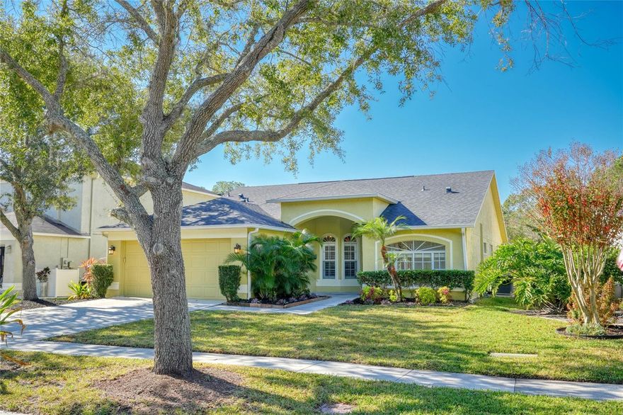 **This is the single-story home everyone's been asking for.**

Tucked on a quiet cul-de-sac near the front of The Eagles (easy access, less traffic), this 3-bedroom, 2-bathroom home with a versatile office/potential 4th bedroom is move-in ready and surprisingly updated. New roof in 2022. Fresh interior paint in 2025. New bedroom carpeting in 2025. The big stuff is done.

**Step inside and you'll notice the light.**

Vaulted ceilings and beautiful hardwood floors (installed 2019) throughout the main living areas create this bright, open feeling that makes the whole house feel bigger than it is. It's one of those homes where you just feel good the moment you walk in.

**The layout is smart.**

Split-bedroom floor plan means the primary suite is on one side for privacy, and the two additional bedrooms share an updated hall bathroom on the opposite side. 
At the rear of the home, there's a flexible office space with brand new French doors and a closet. Use it as is for a home office, convert it to a fourth bedroom, make it a guest room—whatever you need. The space adapts to your life.

**The kitchen works.**

Granite countertops, stainless steel appliances, attractive backsplash. It's the kind of kitchen that doesn't need a renovation, just your personal touches and maybe some new bar stools.

The primary bathroom has been tastefully updated with a relaxing soaking tub (the kind you'll actually use), modern tile, granite counters, and newer fixtures. The hall bathroom got the same treatment—tile, granite, updated fixtures.

**Step outside to your favorite room.**

The huge screened lanai with beautiful slate tile flooring (done in 2020) becomes where you'll spend most of your time. Morning coffee, evening glass of wine, Sunday brunch—it's protected from the elements but still feels like outdoor living. This is Florida done right.

**Everything else you care about?**

Newer hot water heater (2020). Fresh landscaping. Single-story living, which honestly is getting harder to find in newer communities.

**The Eagles is one of those communities people brag about.**

Gated with 24/7 security. Two championship golf courses. Elegant clubhouse with a restaurant. Playground, basketball courts, tennis and pickleball courts. The community actually does stuff—events, holiday golf cart parades, an annual garage sale. It feels alive without being overwhelming.

Your HOA is only $132/month. No CDD fees. You're zoned for highly-rated schools: Mary Bryant Elementary, Farnell Middle, and Sickles High. Minutes to major roads, Tampa International Airport, and Florida's beaches.

This is the kind of home that checks all the practical boxes—single-story, updated, great location, low fees—while also just feeling like a place you'd want to come home to every day.

Come see it.