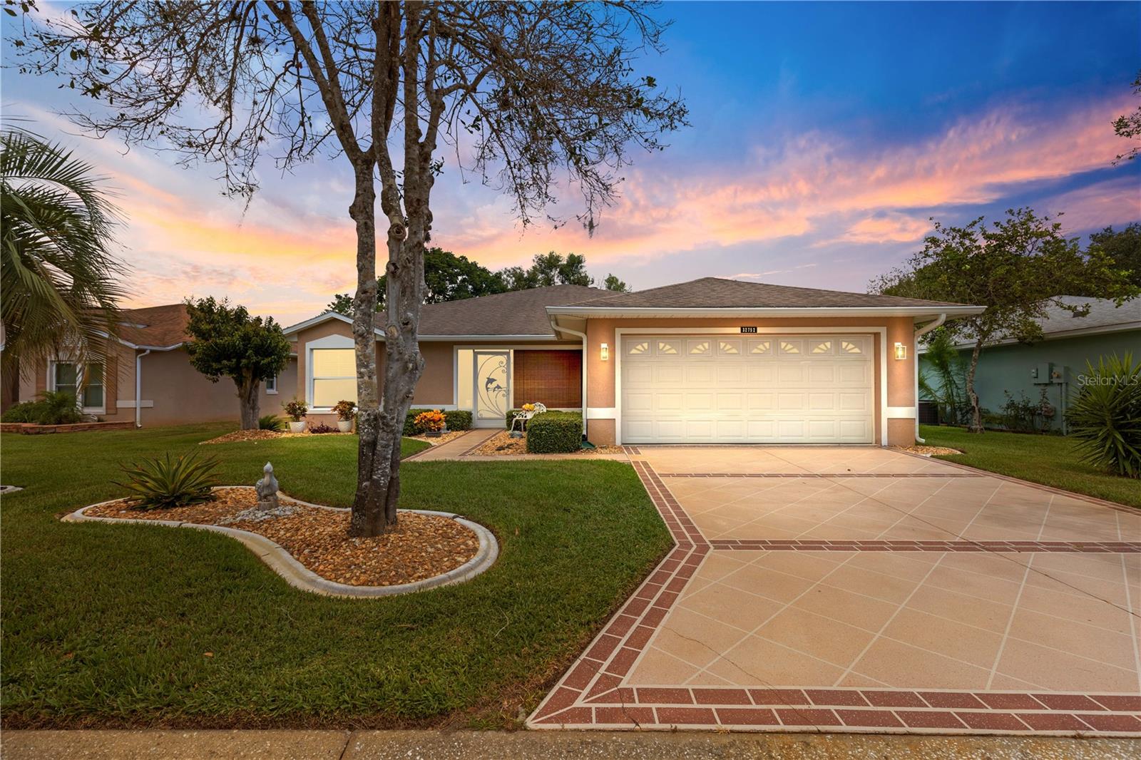 Step into this Open Floor Plan with almost 2,000 square feet that has been meticulously updated and cared for. Home has been completely updated in the past 3 years. Home is move in ready and ALL BEDROOOM FURNITURE IS INCLUDED!!! Roof 2019, A/C 2017, New countertops, vinyl plank flooring, new higher toilets, new paint throughout, new epoxy floors in garage and patio are, special coatings on shower walls, new glass doors in both bathrooms, new hot water heater, and water softener, new control box for irrigation, new light fixtures and fans throughout, New Ship Lap Siding in TV Room, new screens on windows. ALL this in beautiful Pennbrooke Fairways, a 55 and older gated community with Security that is located minutes from the Villages and Brownwood Paddock Square. The community has a low HOA fee of $255 that includes Lawn Care, Internet and TV thru Spectrum. Community has a beautiful 27 hole Golf Course, Pro Shop, Restaurant, Pools, Fitness Center, Softball Field, Bocce Ball, Pickleball, Cornhole, Shuffleboard and 2 Recreation Centers, RV Parking and Storage
