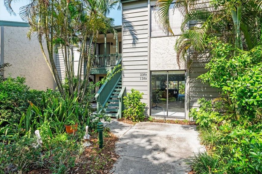 This ground floor two bedroom/two bath condo has been lovingly maintained and is a short walk from the front/back door to one of six pools, or to the gazebo on Sarasota bay to watch the sunsets.  The main living area and private back deck overlook Sarasota Bay, providing the sought-after Florida indoor/outdoor lifestyle. This condo has an updated A/C unit, hot water tank, electric panel.  Pelican Cove is a gated community abounding with amenities, including a low cost 86-slip boat harbor; kayak and canoe launch, six heated swimming pools, hot-tub, classrooms, gym, art, woodworking and pottery studios, four lighted tennis/pickleball courts, shuffleboard, basketball, dog play area, walking trails, boardwalks and fishing gazebos. Take classes at Pelican Cove University, or in yoga, tai-chi, water aerobics, painting or photography. Join one of the more than 37 clubs for photography, fiber arts, cycling, culinary arts, bridge, film and more. Or relax at the evening jazz & classical music concerts, including concerts held harborside. Located on the lush grounds of the former Wilbanks estate, Pelican Cove is hidden away yet minutes from everything.