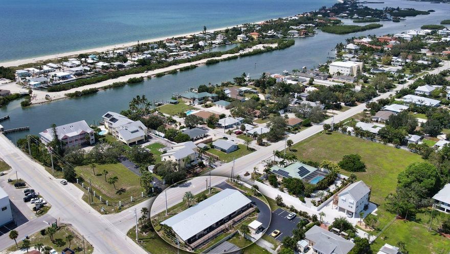 Beach lovers and boaters, don’t miss this amazing opportunity! 2-bedroom, 2 bath, turnkey furnished 1 block to the Intracoastal Waterway and Casey Key/Nokomis Beach!!! Additional windows in this end unit flood the space with natural light. Ceramic tile flooring throughout the entire unit make sandy toes a breeze to sweep up!  Kick your feet up in comfy leather furnishings including a recliner.  Spacious kitchen and enclosed porch lead to the back deck where you can enjoy morning coffee or afternoon cocktails.  All the expensive items have been recently replaced that include new hot water heater 2023; new washer & dryer 2022; dishwasher 2021; and A/C 2020. High impact windows and sliders for additional protection and peace of mind.  Small friendly complex of only 5 units.  Recent updates include a new metal roof, soffits, fascia and gutters.  Freshly painted exterior and new exterior lighting.  It’s all about location and you just can’t beat this one.  Two terrific waterfront restaurants across the street.  Just minutes to downtown Venice with its charming ambiance, superb dining options and boutique style shopping.  Free concerts in the park during season.  Enjoy a bike ride along the Legacy Trail for miles of serene landscape.  Pet friendly complex.  Desirable rental policy of a one month minimum 12 times per year.  Boat storage for sale or rent at the marina across the street. 55+ community. Sorry, cash buyers only.  Additional unit (C) also available for sale, MLS# 6128489. Don’t miss this amazing location so close to the Beach!