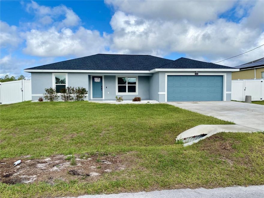Like-new 3-bedroom, 2-bath home built in 2024 with no HOA! This beautifully upgraded home features laminate flooring throughout, quartz countertops, and an epoxy-coated garage floor. Enjoy outdoor living with both a welcoming front porch and a screened-in patio, plus a white vinyl privacy fence surrounding the yard.

Inside, the home offers a desirable split-bedroom floor plan with an open-concept layout connecting the living room, kitchen, and dining area—perfect for everyday living and entertaining. Located on a quiet street while still being conveniently close to shopping, dining, and other amenities.
