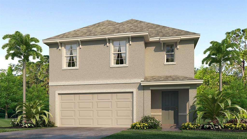 One or more photo(s) has been virtually staged. Under Construction. This all concrete block constructed, two-story plan has a large open-concept downstairs which includes a well-appointed kitchen, living and dining area, and an outdoor patio. Upstairs, the oversized owner’s suite can easily fit a king size bed and includes a large walk-in closet as well as ensuite bathroom with double vanity. Three other bedrooms share a second upstairs bathroom while the loft provides an extra area for work or play. This home comes with refrigerator, built-in dishwasher, electric range, and microwave as well as washer and dryer. Pictures, photographs, colors, features, and sizes are for illustration purposes only and will vary from the homes as built. Home and community information including pricing, included features, terms, availability and amenities are subject to change and prior sale at any time without notice or obligation.