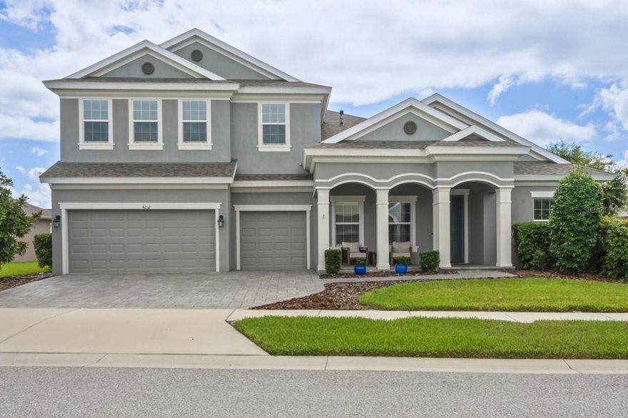 This custom built 2019 luxury Westbay home was specifically built for the large family. With two Primary suites and baths being downstairs this 6 bedroom, 5 bath , 3 car garage is comfortable for any family.  The kitchen has an extended island with handicap seating, kitchen stove and house furnace  run on natural gas, above the stove there is a pot filler which is great for cooking and also seller put in a wine cooler. The laundry room is extra large with window which is nice when you want to open for fresh air,  storage under stairs is very convenient.  Primary bedrooms has solid double doors for sound proofing , also the primary bath has an extra large stand alone soaking tub (Kohler Star Gaze).  The  second Primary bedroom has handicap accessible double doors which also has its own private bath and double sinks with handicap accessible vanity. There is a large wheel in shower (handicap accessible) with grab bars and extended handle.  Three bedrooms are upstairs with private tv room or play room. The pool was put in in 2020 by Tampa Bay Pools with all natural gas equipment including heater. Home has a large capacity water softener installed in 2019 . This home also has a  Generac 24kw whole house stand by generator with automatic switch which runs on natural gas. This home has it all and is very well built