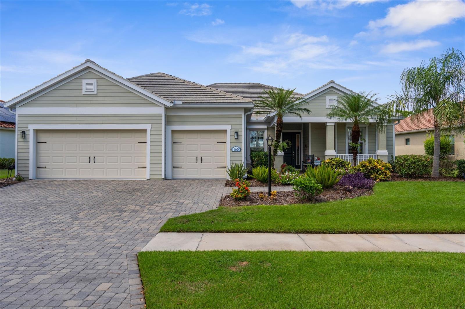 Stunning Captiva Model- 3 Bedroom, 3 Bath, Office, Club Room, 3-Car Garage Home with Private Preserve & Resort-Style Outdoor Living!
Freshly repainted in 2024 and featuring no carpet throughout, this home offers a perfect blend of style & comfort. The spacious outdoor living area is an entertainer’s dream—complete with a full outdoor kitchen, heated sparkling saltwater pool, and spa, all overlooking a serene private preserve. Plenty of covered shaded area with outdoor ceiling fans to keep you cool in summer. Enjoy peaceful pond and preserve views right from your front yard from a large covered porch. This is a split floorplan and open concept design.
Inside, you’ll find two primary suites for ultimate flexibility (and large walk-in closets!), a chef’s kitchen with custom shelving pantry, soft close hinges, and a wine fridge, plus an office with built-in shelving. The additional Club/Bonus Room offers direct access to the lanai, making it a great space for entertaining or relaxing. A Kohler Whole Home Generator, Whole House Surge Protector, & Hurricane Screens for the lanai provides peace of mind year-round. The 3 car garage has epoxy flooring and overhead storage.
Grand Palm is a premier Gated Community- the Social Club is a great way to spend time with family, friends and neighbors. Whether it's lounging by the pool, playing pickleball, tennis, basketball, volleyball, biking, socializing in the large community room or taking part in any of the numerous activities that vary monthly. Pick your favorite form of fitness at the Palm House with different class offerings, weight & cardio rooms, and a large pool with water slide & spa. There are different sports courts, a playground & splash park for the little ones and two dog parks for your four-legged family members. Enjoy Exploration Park, miles of walking trails, dozens of lakes & ponds for kayaking & fishing along with nearly 1/2 of Grand Palm set aside as natural preserves, truly a one-of-a-kind community. Weekly Food Trucks and Monthly social calendar will be sure to keep you occupied. Close to downtown Wellen Park, downtown Venice, Englewood, Sarasota, pristine beaches, professional sports, dining, shopping & cultural venues. Come and experience the beauty this home has in this unique, amenity rich gated neighborhood. Schedule your showing today!