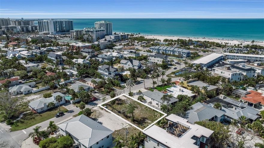 Create your modern coastal residence just moments from the sugar-sand shoreline on this rare, cleared homesite in the heart of Lido Beach. Measuring approximately 60-by-115, this property is ideally positioned for an effortless island lifestyle with access to the Gulf, the boutiques and dining of St. Armands Circle, and a short drive to vibrant downtown Sarasota. Zoning that allows seven-day rentals provides exceptional versatility for a future luxury home or investment-minded design. With the ability to build a three-story contemporary coastal residence featuring a rooftop deck, owners can capture both Gulf and Sarasota Bay sunset views, an elevated vantage point that defines the Lido Beach lifestyle. This is a premier opportunity in one of Sarasota’s most sought-after beach communities.