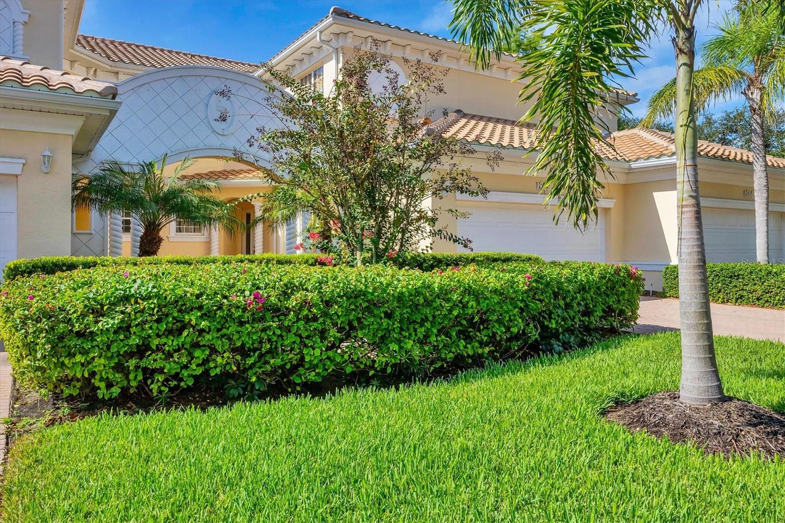 Convenient First Floor Living! Spacious FURNISHED Condo in the Beautiful Tropically Landscaped and Gated Community of Triano. Paver brick Atrium leads to the front door. Foyer opens to large Great Room featuring a wall of windows overlooking a pond and fountain.
Kitchen with plenty of cabinetry, Granite Countertops, newer Stainless Steel Appliances, breakfast bar and pantry closet. Double doors open to entryway of Master Suite featuring large bedroom, walk-in and additional closet, and bath with dual vanities, remodeled shower and linen closet. Second Bedroom with large closet is adjacent to Hall Bath with vanity, tub/shower and linen closet. Third Bedroom, with walk-in closet, is currently set up as an office. The Laundry Room is off the hallway leading to the Attached Two Car Garage. This condo is just steps from the bank of mailboxes, and steps from the beautiful Community Pool and Clubhouse with a Fitness Area and is a gathering place for neighborhood activities. Plantation Shutter. HVAC & Dryer 2019, Shower Remodeled 2020, Range, Refrigerator & Dishwasher 2021.
Triano is literally across the street from Waterford Golf Club and close to Capri Isles Golf Course, Courtside Tennis Club, and nearby Pickleball Courts. Also convenient to shopping, dining, medical facilities and a short drive to the Island of Venice with numerous shops, restaurants, Venice Theatre, Art Center, Library and our Great Gulf Beaches!