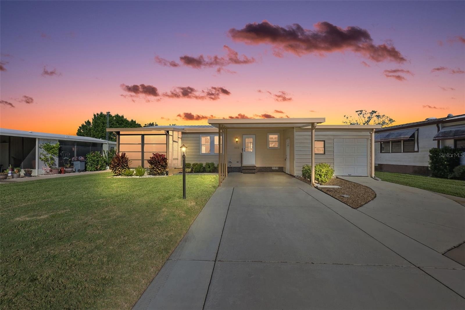 One or more photo(s) has been virtually staged. Discover the perfect blend of comfort, charm, and Florida sunshine in this LOVELY 2-bedroom, 1-bath manufactured home featuring an ENCLOSED LANAI; SPACIOUS CARPORT; and a GOLF CART GARAGE with INTERIOR LAUNDRY and STORAGE nestled in the Village of Silver Lake! - JUST MINUTES from Spanish Springs Town Square! BOND PAID! A WIDENED DRIVEWAY and LARGE CARPORT provide plenty of room for your vehicles — the perfect setup for your active Village lifestyle! Step inside to the BRIGHT, FUNCTIONAL kitchen featuring NEUTRAL-TONED cabinetry and countertops, STAINLESS refrigerator, PANTRY closet, SOLAR TUBE for natural light, and a convenient PASS-THROUGH to the dining area — ideal for entertaining family and friends! VINYL flooring throughout the ENTIRE home offers EASY MAINTENANCE living. The OPEN CONCEPT dining and living rooms boast VAULTED ceilings that create a SPACIOUS main area framed by CHAIR RAILING and two sets of DOUBLE WINDOWS that bathe it in natural light. From the living room, SLIDING GLASS DOORS lead to the ENCLOSED LANAI - a serene retreat where you can sip your morning coffee, read a good book, or simply enjoy the gorgeous Florida weather year-round! The primary bedroom boasts a VAULTED CEILING, and a GENEROUS WALK-IN CLOSET. The second bedroom also features a VAULTED CEILING and WALK-IN closet and offers the perfect space for additional sleeping, an office, or a hobby room. The well-appointed bathroom is conveniently located between both bedrooms and features a tub and shower combination, SOLAR TUBE, and LINEN closet. For added practicality and convenience, there’s also a separate GOLF CART GARAGE with INTERIOR LAUNDRY and STORAGE!
DON'T MISS YOUR OPPORTUNITY to make this WONDERFUL HOME YOUR OWN! The Village of Silver Lake is IDEALLY LOCATED JUST MINUTES from Spanish Springs Town Square with shopping, dining, and live nightly entertainment! Close to Orange Blossom Country Club; Hilltop and Silver Lake executive golf courses; Silver Lake Village Recreation Center; and Paradise Regional Recreation Centers with an archery range, bocce, horseshoes, softball, and more! ONLY MINUTES from Hwy 441/27 boasting an abundance of stores, restaurants, banks, and medical PLEASE WATCH OUR WALKTHROUGH VIDEO of this FANTASTIC HOME  in a FABULOUS LOCATION and call today to schedule your Private Showing or Virtual Tour!