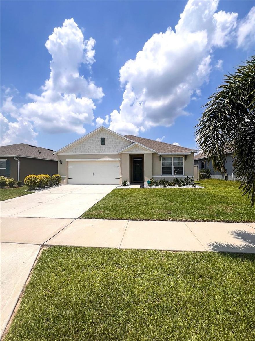 Welcome to this inviting 3-bedroom, 2-bathroom home, nestled in the desirable Charles Cove community. Offering a pool, soccer field, and playground for endless outdoor enjoyment! Designed for comfort, this home features an open floor concept, durable tile flooring throughout, and cozy carpeted bedrooms. The primary suite includes a walk-in closet and a dual-sink bathroom, creating a private retreat. The modern kitchen boasts granite countertops, stainless steel appliances, and a new washer and dryer.
Additional peace-of-mind features include a transfer switch installed for easy generator hookup. Step outside to a screened-in lanai, perfect for relaxation, along with a fully fenced backyard for privacy and security. Behind this home is conservation land—so no backyard neighbors!
Ideally located just 20-25 minutes from Disney World, this home offers both convenience and community charm.