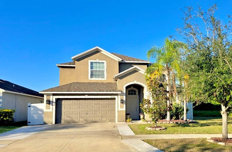 Welcome to this Gorgeous 6 bedroom, 3 bathroom, Paradise Pool Home with Lake View nestled alongside a Natural Preserve area. 
Offering over 3,200 sq ft of living space, this home is perfect for large families or multi-generational living.  
Featuring an extended driveway and 2-Car Garage, with a connected Climate Controlled Bonus Room to use for Fitness, a Workshop, Storage Space, etc. 

Upon entering, you're greeted by vaulted ceilings and a welcoming living and dining room, flowing seamlessly into the open kitchen and family room. The kitchen features modern cabinetry, stainless steel appliances, a breakfast bar, and plenty of counter space, perfect for entertaining. The home includes a first-floor bedroom, ideal for guests or an office. Upstairs, the spacious master suite boasts dual vanities, a glass-enclosed shower, and a soaking tub. The additional bedrooms are versatile and filled with natural light. 

Downstairs, open up the sliding glass doors to the paver patio for a splash in the paradise pool or to fire up the bbq and dine under the stars with the comfort of the screened enclosure. Enjoy the views of the lake and the lush green zone to the east side of the property, which is a permanently preserved area, so you will always enjoy the serenity of Nature. 

Energy efficiency is a standout feature, thanks to whole-house solar panels installed in 2023. Located near top-rated schools, parks, and local amenities, this home offers the perfect balance of comfort and convenience. The Ayersworth Glen community offers resort-style amenities, including a pool, basketball court, fitness center, playground, bike trails, covered picnic area, and a community clubhouse. Plenty of shopping destinations and brand new restaurants are nearby. Conveniently located within easy driving distance to downtown Tampa, St. Petersburg, Tampa International Airport, MacDill Air Force Base, I-75, the Lee Roy Selmon Expressway, and Sarasota. 

This is a RARE OPPORTUNITY to own The Gem of Ayersworth Glen, so Schedule your private showing today!

****Seller-Paid 2-1 Rate Buydown with accepted offer.***
Your rate will be about 2% lower in Year 1 and 1% lower in Year 2— so your monthly payment drops hundreds while you settle in.
Examples (P&I only): Conventional (20% down, 740): save ˜ $550/mo in Year 1. FHA (3.5% down, 740): save ˜ $630/mo in Year 1.
Examples only. Taxes/insurance/HOA + any PMI/MIP extra. Subject to lender approval & concession caps.