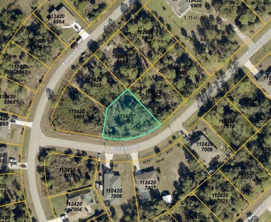 Build your dream home on this oversized residential lot located on Barcelona Drive in North Port. At over a quarter acre with 157 feet of road frontage, this parcel offers plenty of space for your custom build. Zoned RSF-1 and not affected by the North Port rezone of 2025, giving you peace of mind and flexibility for your future plans. Enjoy the freedom of no HOA and no CDD fees. The owner also owns the lot directly behind this one on Bannock Circle, creating a rare opportunity to purchase two back to back parcels with two separate access points for added privacy and versatility. Surrounded by newer construction homes, this is a growing area with a great neighborhood feel. Conveniently located near US-41 with easy access to shopping, dining, schools, and all that North Port has to offer. Whether you are a builder or a buyer looking to create something custom, this lot is ready for your vision. Do not miss this opportunity to secure your piece of Southwest Florida at a great value.