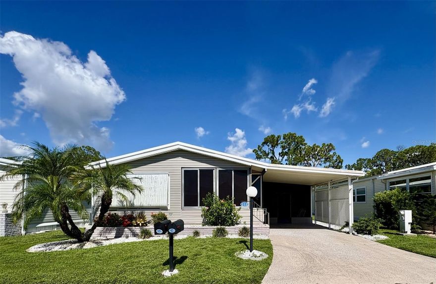 Imagine coming home every day to comfort, sunshine, and a welcoming community—all waiting for you here. This fully furnished 2 bedroom, 2 bath home is located in Lazy River Village, one of Southwest Florida’s most welcoming 55+ gated communities along the peaceful Myakka River. Here, comfort, connection, and simple pleasures come together to a lifestyle that feels like a vacation every day. Inside, you'll find an expansive living and dining area, perfect for entertaining or simply enjoying a little extra room to breathe. The spacious kitchen offers generous cabinet and counter space, making meal prep and gatherings a breeze. A sunny Florida room fills the home with natural light, while the screened porch offers a quiet place to relax and take in the fresh air. You’ll also appreciate the large storage room with washer and dryer, adding convenience and extra functionality. This home has been well maintained and cared for with attention. Key components like the roof and HVAC were replaced in 2015, and the carport, lanai, and shed roofs were updated in 2020—giving you peace of mind and a strong foundation to make the home your own. Beyond your front door, you’ll find the true heart of Lazy River Village—a vibrant community with a low monthly HOA fee of just $276. That includes lawn care, cable, Wi-Fi, and full use of incredible amenities like a heated pool and spa,  a private marina, boat ramps, kayak launch, tennis and pickleball courts, bocce ball, shuffleboard, a putting green, and a woodshop. Indoors, the clubhouse features a library, craft rooms, card and game rooms, and a well-equipped fitness center. The social calendar is just as impressive, with activities like yoga, aqua-fit, music, stained glass, cards, and countless ways to connect with neighbors who soon feel like friends. Whether you're looking for a seasonal getaway or a full-time home, this is your chance to enjoy everything Lazy River Village provides—a place where life is simple, the days are bright, and community is at the heart of it all. Conveniently located near shopping, restaurants, medical centers, nature trails, dog parks, and farmers markets, this home puts everything within easy reach. Venture out for even more fun at Downtown Wellen Park, the Atlanta Braves Practice Stadium, North Port Aquatic Park, Historic Downtown Venice, and, of course, the stunning Gulf Coast beaches. Schedule your private showing today and feel right at home!