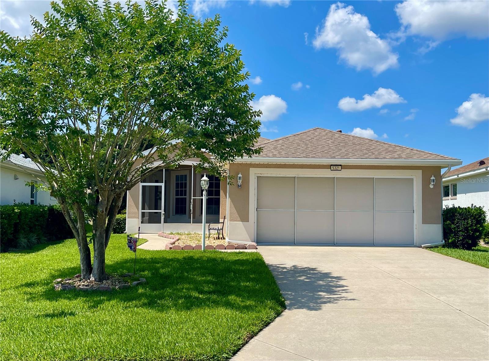 LOCATION, LOCATION, LOCATION!!!! Come and see this gorgeously appointed 2 bedroom, 2 bath home in Legacy of Leesburg. This home can be turn key, so bring your toothbrushes and clothes and move right in. ROOF replaced in 2019, heating & air conditioner 2018 & WATER HEATER 2024. The open views from the bonus room and birdcage gives you privacy whilst sitting watching the mesmerizing Florida sunset. A custom built home means the floor plan has been changed from the original plan to have 2 large bedrooms, both with walk in closets and the bonus room has a day bed for those times when you need more room for extra guests. Large second bedroom has plenty of room for bedroom set and desk/craft room. Eat in area in the kitchen, newer stainless steel appliance, GAS cooking, expanded laundry room. This home has been APPRAISED, UPDATED and is ready to move straight in, come take a look for yourself!! Home can be sold furnished or the furniture can be removed and the home left empty ready for its new homeowners. All located in "nature-themed" Legacy, home to miles of walking trails, bike paths and acres devoted to conservation preserve. There's a full array of amenities, highlighted by a stunning beach entry heated pool, hot tub, softball field, great fitness center, arts & craft room, library, billiards and much more. The HOA fees include lawn cutting, cable/internet/landline, RV/Boat storage and the wonderful amenities with lots of clubs, organized activities and events! This community is resort-style living at its best!!