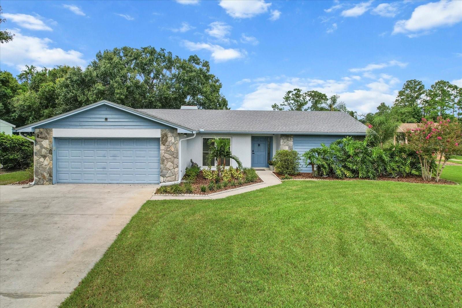 One or more photo(s) has been virtually staged. WOW!! Don’t miss this GORGEOUS updated 3/2/2 POOL and Fireplace home containing almost 1800sf under air and 2730sf under roof with serene views of a SPRING FED POND from nearly every room! NO HOA, NO FLOOD ZONE, HURRICANE IMPACT WINDOWS, quiet no thru traffic street, a spacious 1/3 acre lot, HIGHLY RATED SCHOOLS, no neighbors behind or in front! The sellers have lovingly maintained this home for over 35 years and now is your chance to enjoy this special place. All big ticket items have been taken care of within the last few years for your peace of mind including the ROOF is only 2 yrs old, the Hurricane Impact Windows featuring a lifetime Transferrable warranty, newer septic/drainfield replaced, newer hot water heater, just serviced WATER SOFTENER, the POOL RESURFACED with PEBBLESHEEN, new pool light, all patio sliders have new rollers and locks replaced. FRESHLY PAINTED INTERIOR as well as ceilings resurfaced, NEW LPV flooring, baseboards, light fixtures, ceiling fans, door hardware. The chef of the home will love the NEWLY UPDATED KITCHEN boasting NEW cabinetry with crown molding, NEW recessed lighting, granite counters, NEW single bowl stainless sink and faucet. Separate laundry room also has extra pantry storage shelving for all the extras! Your master suite enjoys Waterviews, an ensuite with spacious walk in closet, double vanities and a nice size step in tiled shower with bench seat and heavy glass shower door. Both guest bedrooms are on the opposite side of the home for ultimate privacy with a hall bath in between. The guest bath was just updated as well with NEW modern tile, NEW bathtub and fixtures. Lots of natural light and good sized windows throughout the home for soaking in the views. The garage has NEW Epoxy Flooring with storage shelving and a workbench and Gladiator cabinets. San Rio Circle is a small enclave of homes around two spring fed lakes with only two homes having full Waterviews in back and in front of the home. A small dock could be added for fishing or take your kayak or Jon boat out. Imagine relaxing next to your large pool with a cool drink soaking in nature of beautiful birds, some fabulous sunsets or watching the little ones swim and play! Close to major highways so getting to downtown Tampa, hospitals or the airport is a breeze. Visiting beautiful Sandy beaches are all easily reached in less than an hour, Bush Gardens, Tampa Zoo, Florida Aquarium, Sports Venues, golf courses, restaurants, breweries, Outlet and International Malls are all in easy reach. This won’t last long so come take a look! SPECIAL BUYER INCENTIVE! Sellers are offering a one year RATE BUY DOWN if using preferred lender so don’t forget to ask about it!