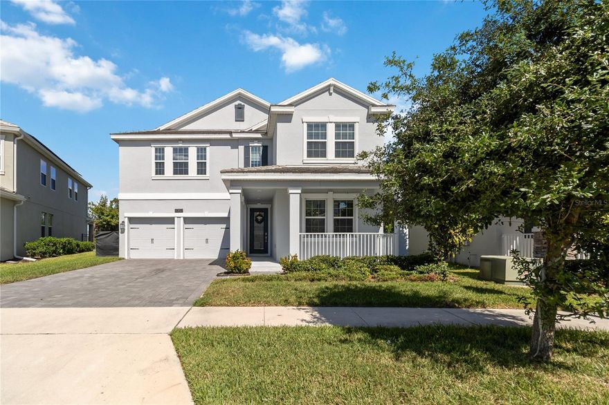 Stunning 5-Bedroom Solar Home in Lake Nona’s Storey Park!. Beautifully designed two-story single-family home in the serene and sought-after community of Storey Park, Lake Nona. This spacious 5-bedroom, 3.5-bathroom residence is a solar-powered, energy-efficient home offering modern comfort and style throughout. The gourmet kitchen is a chef’s dream — featuring stainless steel appliances, sleek quartz countertops, a center island, glass backsplash, coffee bar, and a huge walk-in pantry. The primary suite, conveniently located on the first floor, offers a tray ceiling, walk-in closet, and a luxurious ensuite bath with double vanities, a glass-enclosed shower, and a soaking tub. The main level also includes a half bath, laundry closet, and beautiful ceramic plank tile flooring that flows seamlessly through the open-concept layout and high ceilings. Upstairs, enjoy a spacious loft/game room, four additional bedrooms, and a full laundry room. Step outside to a screened patio with privacy hedges, an open patio with a free-standing hot tub, and a fully fenced backyard with no rear neighbors and gate access to community amenities — perfect for relaxing or entertaining. Additional features include a tandem 3-car garage and paver driveway. Residents of Storey Park enjoy a resort-style lifestyle with amenities such as a resort pool, lap pool, splash pad, Jacuzzi spa, 24-hour fitness center, game room, food pavilion, sports courts (basketball, tennis, volleyball), soccer/football field, dog park, nature trails, and community events year-round.
Rent includes high-speed internet and cable. Located in an excellent school district, zoned for Innovation Middle School and the new Innovation High School. Easy access to SR-417 and SR-528, and just minutes from Lake Nona Medical City, UCF College of Medicine, VA Hospital, USTA National Campus, Valencia College, Lake Nona Town Center, Boxi Park, and Orlando International Airport.