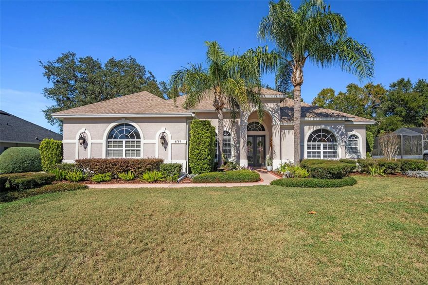 Discover this lovingly maintained home in the quiet, gorgeously landscaped Golf community of Glen Lakes in Weeki Wachee, Florida. Glen Lakes offers a dynamic social life that centers around a 35,000 square foot cubhouse offering country club ammenties, such as tennis courts, pickleball courts, fitness center, swimming pool and a superb restaurant. Golf memberships can be purchased for the 18-hole, 6,782 yard championship golf course. This resort style community is dotted with small lakes and sidewalks and has a 24 hour gated manned entrance. 
Features of this 3 bedroom 2 bath home that you will love :
Amazing curb appeal provided by the thoughtfully designed garden.
An open floor plan with a living, dining and kitchen combo. The living room has a recessed TV niche flanked by arched windows.
The kitchen has stainless steel appliances and a pantry with generous storage . The solid countertops have ample space to assemble nutritious meals, to be enjoyed in the dining nook next to tall glass windows overlooking the pool.
Sliding glass doors in the living room and the dining room let the sunshine in and open onto the screened in pool patio.
The master bedroom has custom cornices, generously sized his and her closets, dual vanities in the bathroom and a seperate shower, bathtub and water closet.
A new roof was installed in 2021, a new pool motor in 2025 and the pool resurfaced recently.
The oversized 2 car garage has plenty of extra storage cabinets! Make an appointment to see this beautiful home!