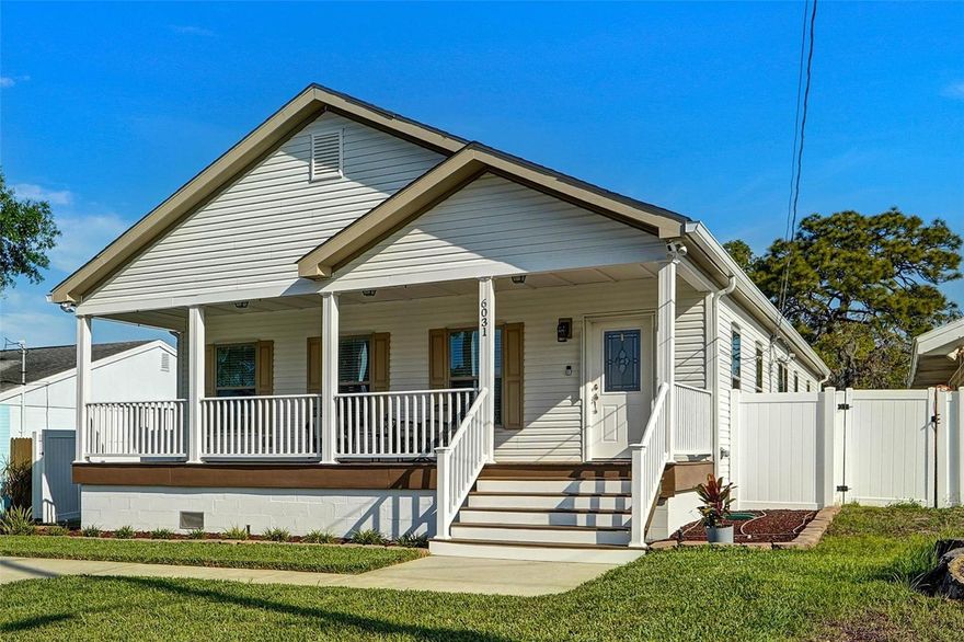 Do you want to sit outside on the covered porch in the thunderstorms while sipping your coffee and whisper, "We needed this."? This is a perfect fit for you. 

On nicer days, you can take a golf cart to Downtown New Port Richey for all of the shopping, dining, and events. There is access to the golf cart path directly across the street from the driveway. 

Or drive just a few blocks farther to drop your boat in the river at Sims Park Boat Ramp and make your way out to the Gulf. 

If you want a smaller venue, Cotee River Park is only a few blocks away. Or go the other direction to the Aquatic Center and Tennis Courts. 

And US19 is 2 miles away - easy access for a commute. 

Move-in ready, with all appliances included. That's the refrigerator, dishwasher, stove, microwave oven, clothes washer & dryer, hurricane window protection, water softener, and irrigation system. The kitchen has been upgraded to quartz countertops. 

Outside, also included are the 6x10ft Ranch-style Tuff Shed and Grill Gazebo, plus the grill too! Lawn mower and pressure washer also included. 

Fully furnished, just bring your clothing, linens, dishes, cookware, and artwork. 

This home is just 5 years young, and everything is immaculate, but you get the peace of mind of a Home Warranty included too.