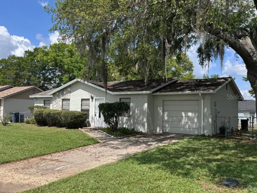 Located in the quiet, well-established community of Poinciana Village, this 2 bedroom, 2 bathroom home offers 1,014 sq ft with a 1-car garage and comfortable layout. Enjoy a screened porch overlooking the nice backyard, perfect for relaxing or entertaining. Conveniently located near shopping and parks. Water heater replaced in 2022. Seller will install a new roof and new HVAC with an acceptable offer. Low HOA includes cable and internet.
