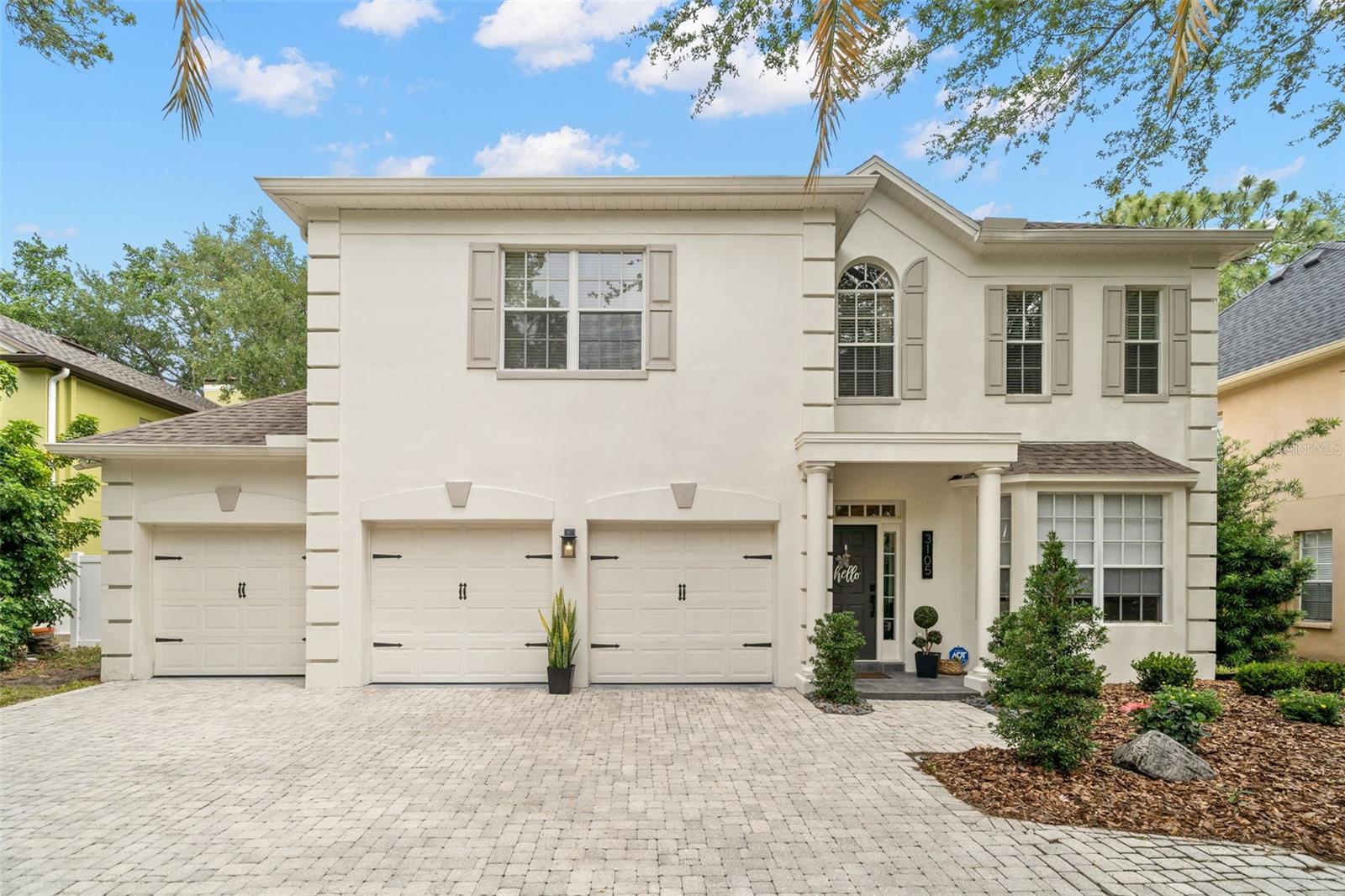 Welcome to this 2 story block home that has been beautifully updated in the highly desired Bayshore Beautiful neighborhood and located just a few homes away from Waverly Park. The home exudes elegance upon entry with high ceilings, crown moldings & fresh interior and exterior paint. The downstairs floor plan is great for entertaining with an open kitchen and great room with a fireplace, built-ins & french doors out to the backyard plus an informal dining area in the kitchen, dining room, powder bath & office. Upstairs you will find all 4 bedrooms & the laundry room. Double doors lead into the primary suite with dual walk-in closets and a very spacious bathroom. Enjoy sitting under the covered patio area that overlooks the backyard that has room for a pool. 3 car garage plus circular driveway for additional convenient parking. Roof 2021. Minutes to Hyde Park, Soho, Downtown, TIA, International Mall, wonderful restaurants, shopping and the Gulf beaches.
