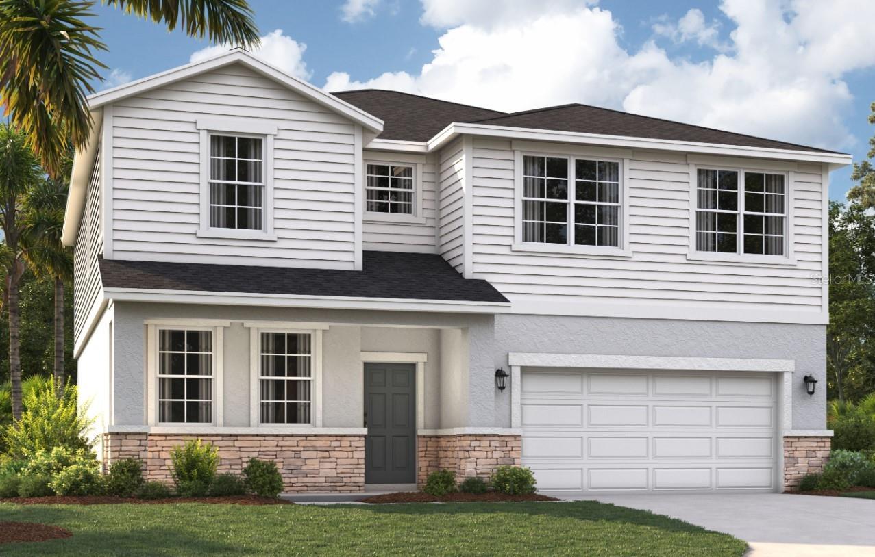 One or more photo(s) has been virtually staged. Under Construction. Brookshire is in a prime location, just minutes from the waterfront and the Kennedy Space Center. Looking for a home you'll love at an affordable price? Located just off I-95 and Garden Street, Brookshire offers residents the perfect location, close to commuter routes for easy access to both work and play, as well as close to local schools, beaches, and more. Spend time with your family and furry friends outdoors by the water or at one of the many nearby parks. There's plenty to explore right outside your front door. Start enjoying the life you deserve in a new home at Brookshire, a prime Titusville location!
At nearly 3,000 square feet, The Chester, a two-story single-family home, has a spacious and inviting layout that provides many opportunities with its generous size. The front entry and three-car garage flow directly into the open kitchen, where you can gather to prepare meals and relax together. Windows along the exterior wall lead to the outdoor patio and provide spectacular morning and evening light throughout the main living area. Tucked away at the front of the home are spaces for working and relaxing, both upstairs and downstairs. A first-floor office and a loft area above provide the extra space needed by all family members. The second floor has a separate hallway with three bedrooms and a shared guest bathroom with a double vanity to help make mornings more efficient, and the laundry room is located around the corner for added convenience. A large master suite offers everything needed for privacy and comfort, including a double vanity and two walk-in closets.