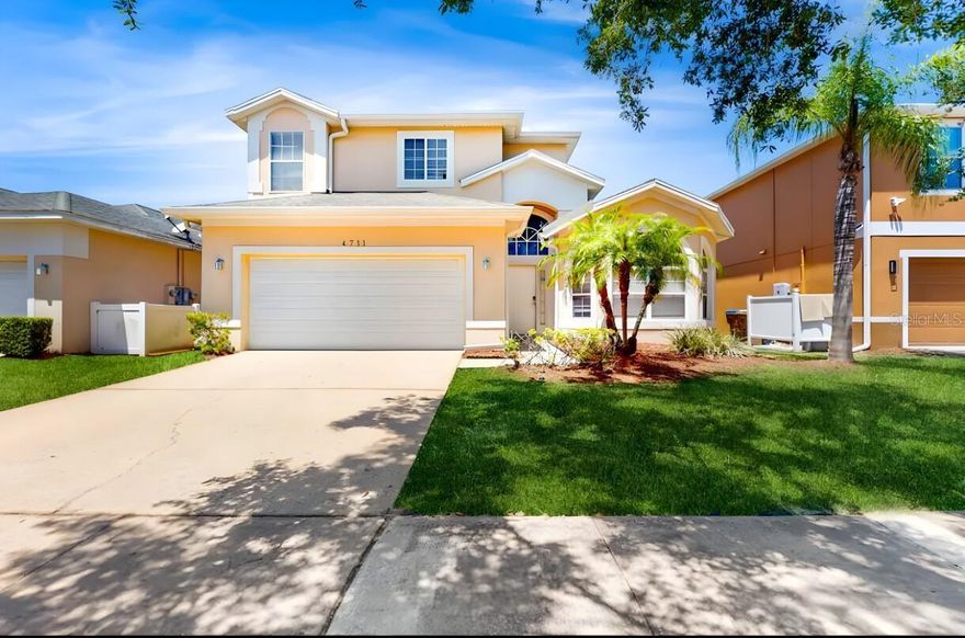 This stunning 5-bedroom, 4-bath pool home is located in one of Kissimmee’s most desirable gated communities, just minutes from Disney. Whether you're searching for a full-time residence or the perfect vacation getaway, this home delivers space, comfort, and style in equal measure. As soon as you step inside, you're welcomed by an airy, light-filled layout with soaring vaulted ceilings and an open floorplan that feels both elegant and inviting. The updated kitchen is thoughtfully designed with stainless steel appliances, plenty of counter space and storage, a cozy breakfast area, and a large bar that flows seamlessly into the main living areas — perfect for gathering with family and friends. The owner’s suite is conveniently located on the first floor and offers a peaceful escape, complete with a walk-in closet, double vanity, soaking tub, and separate shower. Upstairs, you’ll find additional spacious bedrooms and bathrooms — ideal for guests or a growing family. Step outside to your private screened-in lanai with a heated pool and spa, the perfect setting to soak up the Florida sunshine or unwind after a day at the parks. Crystal Cove Resort offers fantastic amenities like a community pool, clubhouse, fitness center, and playground — all just a short drive from world-famous attractions, shopping, and dining. If you've been dreaming of a move-in ready home that offers the best of Florida living, this is it.