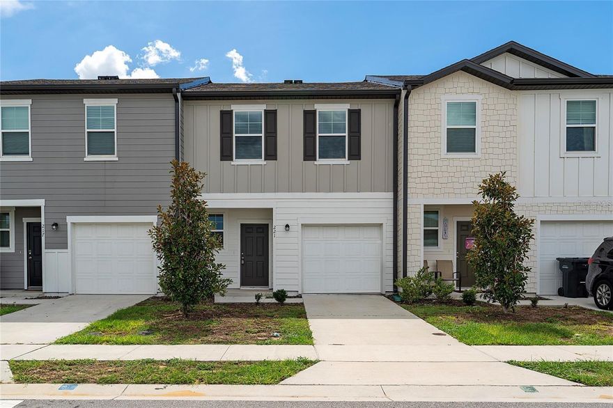 Welcome to this beautifully maintained townhome located in one of the Orlando area’s premier townhome communities! Offering 1,421 square feet of comfortable living space, this move-in-ready residence combines functionality with style.

The kitchen features stainless steel appliances, granite countertops, and an open layout that overlooks the spacious great room perfect for entertaining or everyday living. Sliding glass doors lead to a private outdoor patio, creating an ideal indoor-outdoor flow. A convenient half bath is located on the first floor.

Upstairs, you’ll find the generously sized primary suite with an en suite bath, along with additional guest bedrooms, a full secondary bathroom, and an upstairs laundry room for added convenience.

Exterior landscape maintenance is included, giving you more time to enjoy what matters most.

Community amenities include a clubhouse, resort-style swimming pool, playground, dog park, and scenic walking trails. Ideally situated just minutes from Highway 27, I-4, Lake Eva Community Park, shopping, dining, and area attractions.

Schedule your private showing today and discover all this exceptional home has to offer!