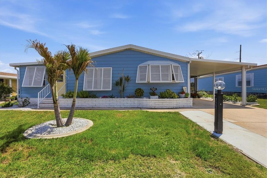 Welcome to Tangerine Woods, a highly sought-after gated 55+ community where you own your land and enjoy an active Florida lifestyle just minutes from beaches, golf, and historic Dearborn Street. 
Situated on a private cul-de-sac with a beautifully landscaped lot and unbuildable greenbelt backdrop, this light and bright 2BR/2BA home offers added privacy, peaceful views, and low-maintenance outdoor living. Vaulted ceilings and an open layout create an airy feel, while sliding doors open to an enclosed Florida Room with its own new A/C and heat—adding approximately 200 sq ft of year-round living space. 
The updated kitchen features new appliances (2024), ample cabinetry, pantry, and a breakfast bar. Both bathrooms have been updated, and the spacious primary suite offers a walk-in closet plus a 2nd closet, alcove desk area, and an updated en-suite bath, while the guest bedroom and bath provide comfort and privacy. 
Major updates include Roof (2023)  A/C (Nov 2024), Bahama shutters, extra tie-down, new carport, and a new screened lanai. Additional highlights include a 12x17 storage shed with new washer and dryer, plus a workshop space. 
Community amenities include a heated/cooled pool, fitness center, tennis, pickleball, shuffleboard, walking trails, and an active social calendar. Low HOA includes cable, internet, and lawn care. Pet-friendly with optional RV/boat storage. 
Perfect as a full-time residence or seasonal retreat. Schedule your private showing today and experience the value and lifestyle this home has to deliver. Be sure to check out the virtual tour in the MLS to experience the home.