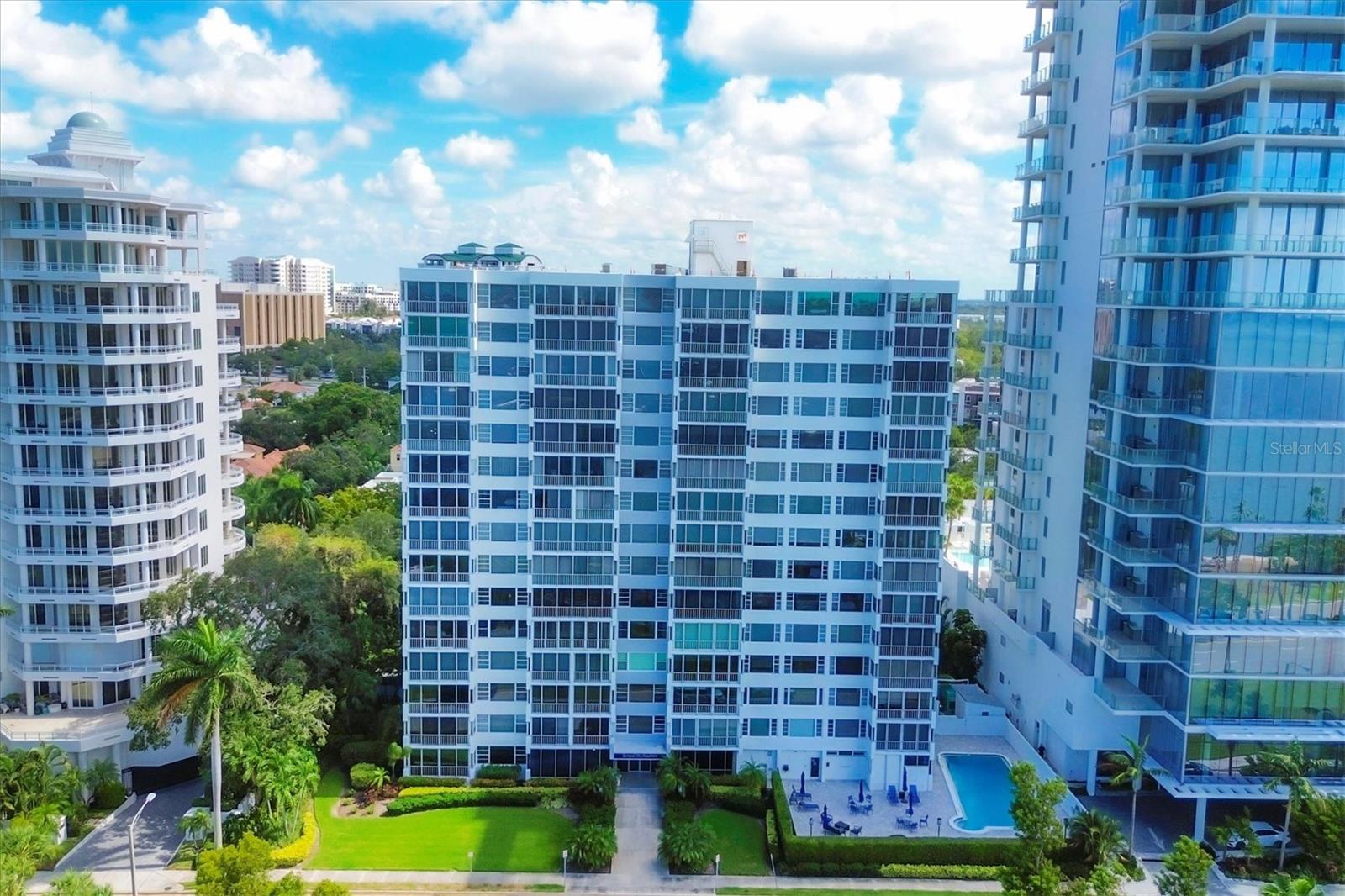 ANNUAL FURNISHED RENTAL AVAILABLE IN THE ROYAL ST ANDREW! Stunning views of the Sarasota Bayfront greet you from this 6th floor unit in downtown Sarasota. The well-maintained two-bedroom, two-bath condo has been updated and features sunset views of Sarasota Bay, Siesta Key, Lido Key, and downtown Sarasota. There are hurricane windows in the living room and primary bedroom and solar reflective 3m hurricane film on the outer sliding doors. Laundry is in unit. The Royal St Andrew has a heated pool, secured entrance, social room with kitchen, fitness center, and onsite manager. The excellent location downtown makes it easy to experience everything Sarasota has to offer, including, dining, shopping, entertainment, and more. The bayfront park and Marina Jack are across the street. Water and basic cable are included. Sorry, no pets.