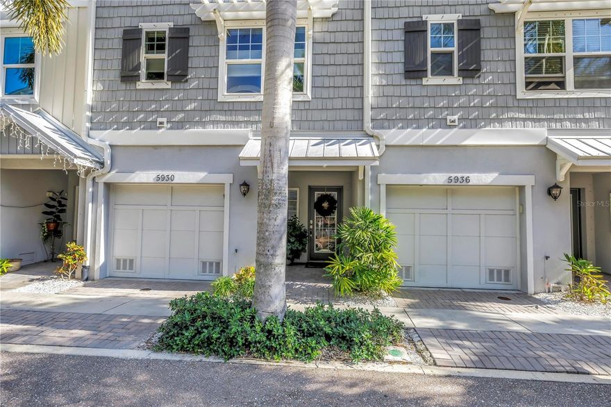 Enjoy coastal luxury living in in this immaculate turnkey town home! 3 beds, 2.5 baths with tons of modern updates including 10 ft ceilings, raised countertops and vanities, recessed lighting, crown molding... Large covered porch on the lower level and covered screened porch on the second level overlooking the tranquil wooded preserve.  Tile floors in living areas. New Berber carpet in 2024.  New AC 2020.  No elevator means tons of storage with oversized closets on all 3 levels!  Huge 2 car tandem garage. The Cove at Loggerhead Marina offers waterfront and preserve settings with a resort-style pool, outdoor grills, a Tiki bar, a captains lounge,... Low HOA fee.  Minutes to Sky Beach, Gulf Beaches, I275 access.  Commute to Tampa, Clearwater, Sarasota... No water intrusion from Helen or Milton!  Measurements are approximate and should be verified.  Buyer to verify all community rules.