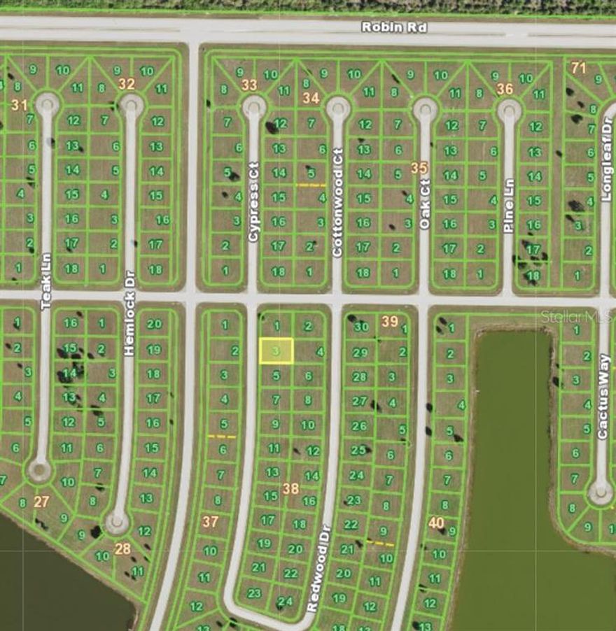 Great building lot or investment lot in the Rotonda Meadows. The area is within a a three mile drive to area golfing, Publix, shopping and marinas. The lot is level and ready for construction of a single family home. The property has central water and sewer available provided by Charlotte County Utilities and electric is available within the subdivision on Lark Dr and will need to be extended to the property. No Scrub Jay or wetland. The HOA has an active mowing program for all vacant, cleared lots and a new street paving program has been initiated by Charlotte County. Multiple new homes in the subdivision.