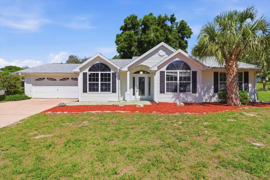 Come see this spacious 3 bedroom, 2 bath home offering approximately 1,672 square feet of living space in the desirable 55+ community of Oak Run in Ocala. The home features a bright and open floor plan with vaulted ceilings and a large living area. The kitchen offers ample cabinet space and flows into a dining area and breakfast nook, creating a comfortable setup for everyday living. The primary suite includes a walk-in closet and en suite bathroom, while the additional bedrooms provide flexibility for guests or office space. Enjoy the Florida lifestyle with a sunroom and extended screened lanai, offering plenty of space to relax or entertain. Additional features include an inside laundry area and a 2-car garage. Oak Run offers multiple clubhouses, pools, fitness centers, and a variety of social activities. Conveniently located near shopping, dining, medical facilities, and just a short drive to the World Equestrian Center Call for your showing today!