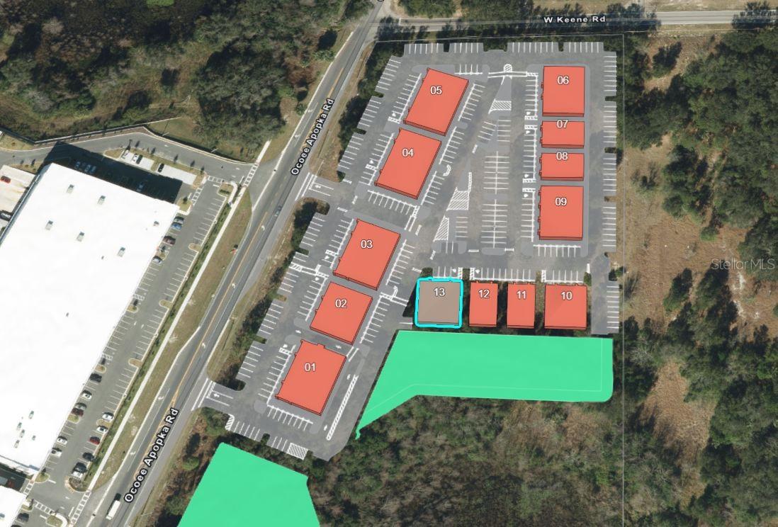 Under Construction. Building #13 is available for purchase at Lake Carter Exchange, a distinguished mixed-use development in Apopka’s East Shore at the intersection of Ocoee-Apopka Road and W Keene Road. This dark gray shell building is ideal for medical or professional offices, with potential for retail use based on buyer needs. The shell delivery offers full flexibility for custom interior design with two front entrances supporting up to two unique suites. The development is strategically located less than one mile from Advent Health’s seven-story, 120-bed hospital and opposite a new Publix Supermarket development. Situated in the vibrant East Shore trade area, which includes 5,000 planned residences and an average household income above $100k, this Class A property is perfectly positioned for businesses targeting growth in Central Florida’s second-fastest-growing city. Contact us for pricing details/incentives and to schedule a tour of this exceptional commercial opportunity.