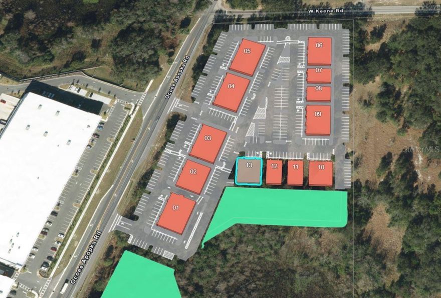 Under Construction. Building #13 is available for purchase at Lake Carter Exchange, a distinguished mixed-use development in Apopka’s East Shore at the intersection of Ocoee-Apopka Road and W Keene Road. This dark gray shell building is ideal for medical or professional offices, with potential for retail use based on buyer needs. The shell delivery offers full flexibility for custom interior design with two front entrances supporting up to two unique suites. The development is strategically located less than one mile from Advent Health’s seven-story, 120-bed hospital and opposite a new Publix Supermarket development. Situated in the vibrant East Shore trade area, which includes 5,000 planned residences and an average household income above $100k, this Class A property is perfectly positioned for businesses targeting growth in Central Florida’s second-fastest-growing city. Contact us for pricing details/incentives and to schedule a tour of this exceptional commercial opportunity.