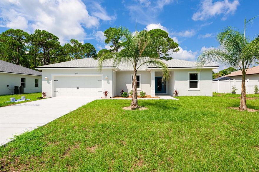 **UPDATE!  BUILDER COMPLETELY FENCED BACKYARD* *  Welcome to Florida Shores! This brand new beautiful 'Mango' model home is built by local builder Maier Meadows LLC. Located in the ideal location, this beautiful home features an open floor concept. Some of the standard features include: Quartz counters throughout, stainless steel appliances, shaker style custom cabinetry, luxury vinyl plank flooring throughout main living areas, 9'4' ceiling height, full light front door, hurricane shutters, rear covered lanai, carriage style garage door and more. The master bedroom features 2 walk-in closets. Purchase with peace of mind as a Builder 2-10 Home Warranty is included. Best of all NO HOA! ;Water: City