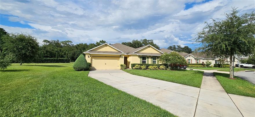 This beautiful one-story home offers 4 spacious bedrooms and 2.5 bathrooms, featuring a well-designed open floor plan that seamlessly connects the living room, dining area, and kitchen. With ample space throughout, this home is perfect for both everyday living and entertaining guests.

The kitchen is a standout feature, equipped with granite countertops, a large center island, stainless steel appliances, and a walk-in pantry. Whether you’re an experienced chef or just love to cook, this kitchen provides all the space and modern touches you need.

The master suite is a peaceful retreat, offering relaxing views of the forest and a spacious walk-in closet. The en-suite bathroom includes double sinks with granite countertops and a walk-in shower. The remaining three bedrooms have comfortable space for family members or guests.

Additional amenities include an indoor laundry room with a washer and dryer, a double garage with an extended driveway, and a huge backyard patio that is perfect for family gatherings, barbecues, or outdoor activities.

Located in a vibrant community, residents will enjoy access to a pool, playground, and scenic walking trails. Lawn care is the tenant’s responsibility, and pets are allowed in case by case basis. Don’t miss your chance to make this dream home your own!