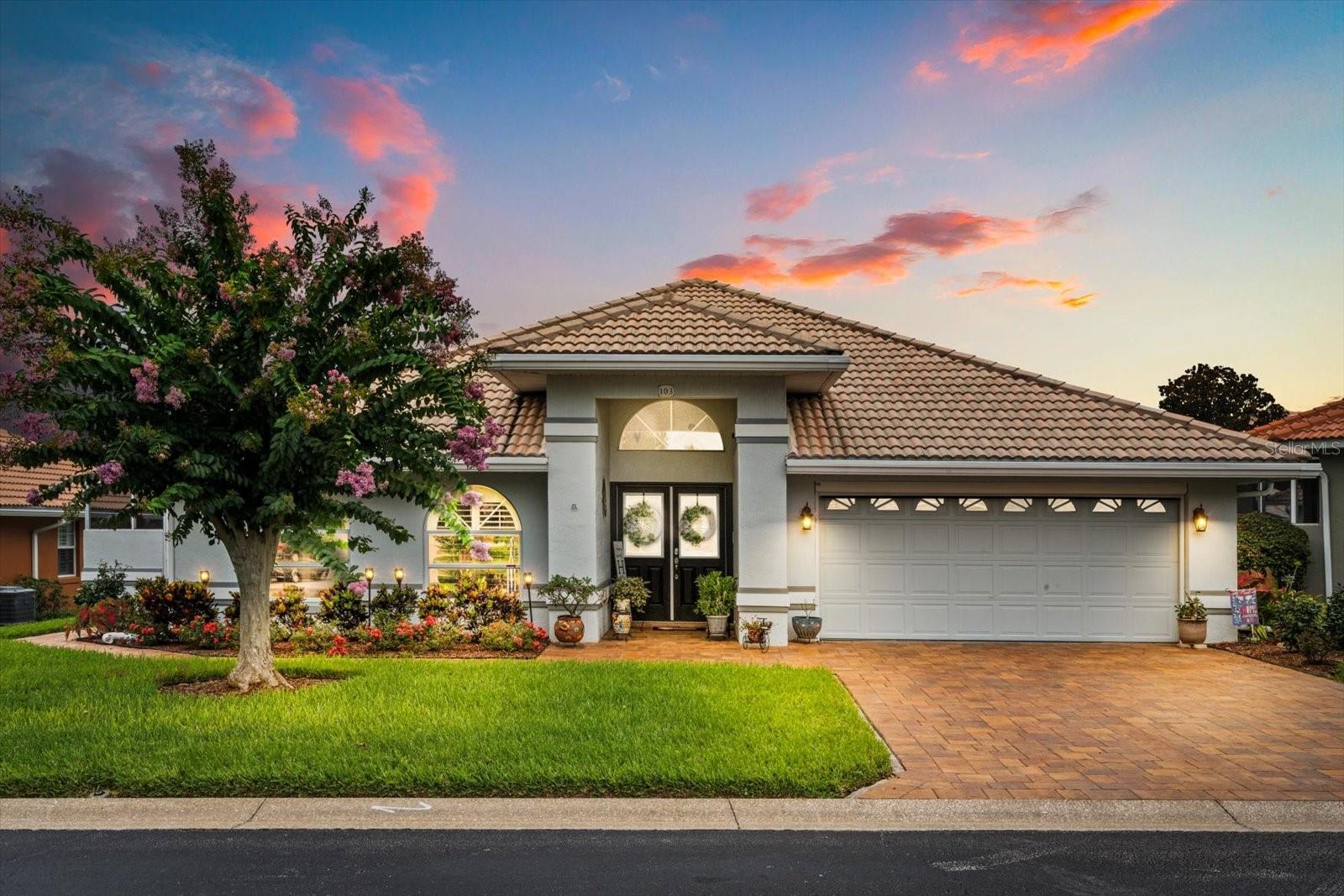 Welcome in to a beautiful, WELL CARED FOR 2-bedroom, 2-bathroom home located in the highly sought-after gated community of ARIANA HARBOR. This home offers a perfect blend of modern amenities and comfortable living. As you enter through the DOUBLE DOORS to a spacious foyer you are greeted by an OPEN FLOORPLAN that seamlessly connects the living, dining, and kitchen areas. The LIVING SPACE offers vaulted ceilings, large windows with PLANTATION SHUTTERS, and dual ceiling fans. The welcoming kitchen features GRANITE COUNTERTOPS AND BACKSPLASH, updated appliances, CLOSET PANTRY, plenty of cabinet and countertop space plus ISLAND PREP space with bar stools for a quick bite, or pull up a chair in your COZY breakfast dinette space. The FORMAL DINING just off kitchen is spacious and allows plenty of space for family gatherings. The primary bedroom is a welcome RETREAT and offers ample space to relax. Sliding pocket doors offer direct access to a bonus space perfect for TV watching or reading a book (This space also could easily convert to a small guest retreat). The EN-SUITE primary bath provides all the amenities: OVER-SIZED walk-on closet, DUAL VANITY plus sit down makeup vanity, GARDEN TUB and separate shower, plus linen closet. Your guest will feel right at home in the SPACIOUS second bedroom with roomy closet. A BONUS ROOM provides direct access to the PRIVATE ENCLOSED screened lanai. This space is made for FLORIDA LIVING. Over 600sq feet of screened enclosed space to enjoy a BBQ, or WINE-DOWN with friends. This space includes beautiful BRICK PAVERS plus an electric AWNING to shade the area to enjoy ALL YEAR LONG. The INSIDE laundry is well thought out with plenty of cabinet storage PLUS a built in DESK space and additional countertop space for FOLDING or CRAFTING. The 2 CAR GARAGE features a SCREEN ENCLOSURE on garage door and built-in cabinets for storage. The exterior of the home features BRICK PAVER driveway and sidewalks plus a durable barrel tile roof, adding to the home’s charm and curb appeal. Enjoy AMAZING community amenities: a sparkling pool, clubhouse, tennis/pickleball court, and basketball hoop, ensuring endless opportunities for recreation and socializing PLUS RV storage (a rare find in any community). Lawn maintenance is conveniently included in the super LOW $150/month HOA fee, allowing for a low-maintenance lifestyle. LOCATION is hard to beat - minutes to I-4, POLK PARKWAY, Grocery, Dining, and shopping. Don’t miss the chance to own this exceptional home in a fantastic community. Schedule your private showing today.