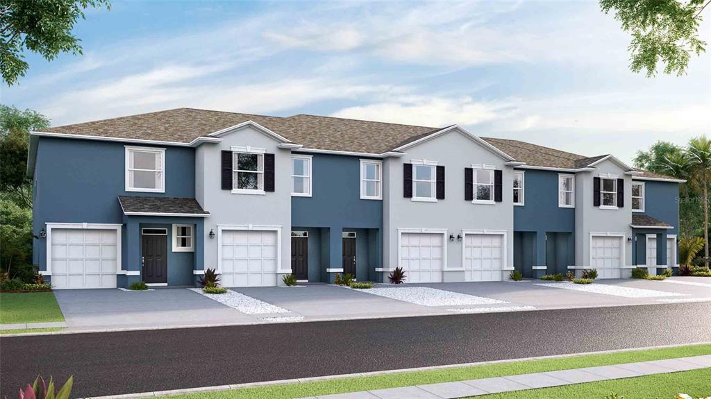 Under Construction. This two-story, all concrete block constructed townhome has an open concept downstairs that includes a large open kitchen, a powder room, and a large family room that overlooks a covered lanai. The second floor includes a spacious Bedroom 1 with ensuite, two additional bedrooms, a full bathroom, and a laundry area. This home comes equipped with all appliances, including a stainless-steel refrigerator, built-in dishwasher, electric range, microwave, washer, and dryer. Pictures, photographs, colors, features, and sizes are for illustration purposes only and will vary from the homes as built. Home and community information including pricing, included features, terms, availability and amenities are subject to change and prior sale at any time without notice or obligation.