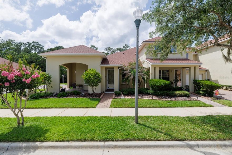Don't miss this wonderfully kept Venetian Bay Parkside South single story end unit.  This 3 BR 2 BA unit with formal dining and living areas showcases tasteful owner updates and added features that include: Luxury vinyl plank flooring in primary living areas, 4 skylight tunnels for added natural lighting, updates to both the primary bedroom ensuite and guest bath, an added paver patio just outside the screen porch area overlooking the green space and natural area, electric roll-down hurricane shutter for screened patio area, epoxy coated garage floor, electric roll-down screen and extra storage racks in garage, and a whole house surge protection system.  Additional updates to the primary components of the home include a New Roof in October 2025, Heating and Air system in 2019, and an update to the hot water heater approximately 3 years ago.  Don't miss your chance to own one of the few single story homes in Venetian Bay's Parkside community, make an appointment today.