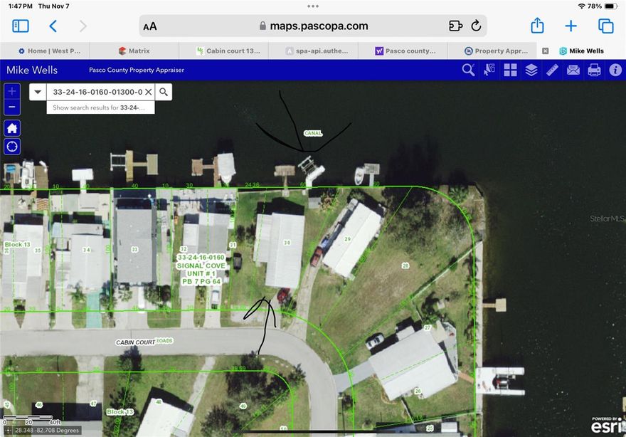 Beautiful one and a half lot on the water with direct access to the Gulf of Mexico.  Lot comes with a seawall, A boat lift, a floating dock and is a great canal direct access to the Gulf. Water, sewer and electric are already to the lot for building impact fees.  
Vacant land rarely has an address or lot number posted. There have been occasions when a buyer has closed on a property and determined, after the closing, that the property conveyed to the buyer was not the property the buyer had visually identified prior to signing the contract. It is the buyer’s responsibility to confirm the legal description of the property the buyer wants