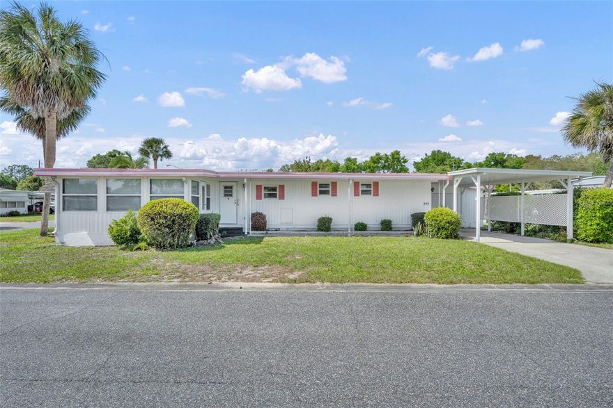 Welcome to the resident-owned 55+ community of Molokai, where comfort, convenience, and lifestyle come together. Situated on a corner lot, this two-bedroom, two-bathroom home is just steps from the clubhouse and pool, providing access to the community’s amenities. Offered fully furnished and truly turnkey, including golf cart, this residence is ideal for easy, low-maintenance living. The spacious layout offers ample room to relax or entertain, creating the perfect setting to enjoy the Florida lifestyle year-round. The low HOA enhances the appeal, covering a wide range of amenities including the community pool, shuffleboard courts, clubhouse, internet, cable, water, trash, and more—delivering both value and peace of mind. Don’t miss this opportunity—schedule your private showing today and discover all that this community has to offer.