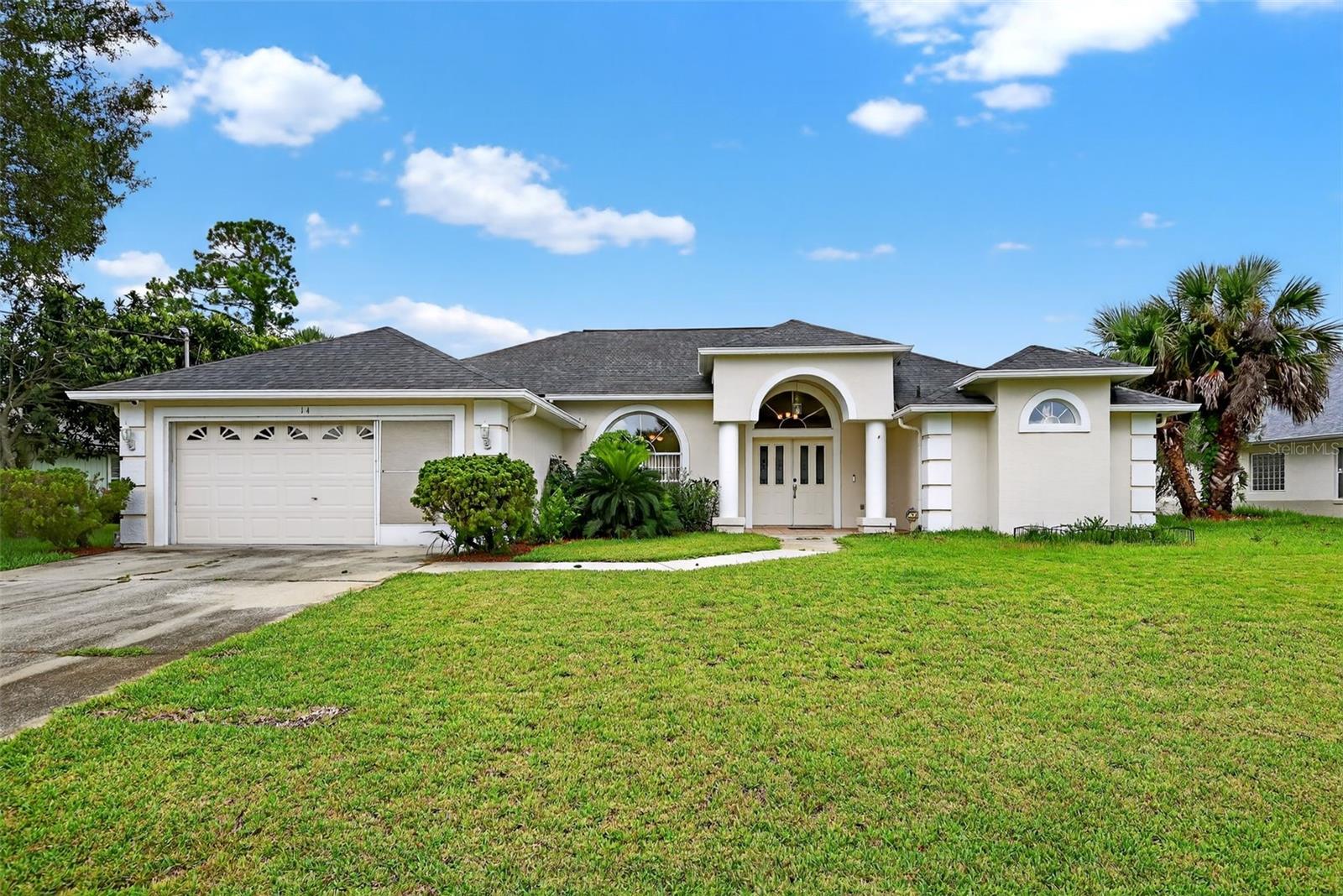 This 3 bedroom/2 bath home features 2,033 sq. ft. of living space. The home sits on a large 0.29-acre lot. The kitchen offers wooden cabinets, a pantry, and granite countertops. The living room is carpeted while bedrooms feature walk-in closets. Bathrooms include double sinks, wooden cabinets, and an extra storage closet.
The front yard is landscaped with a 1-car garage while the backyard offers a covered patio connected to a screened swimming pool with a spacious yard.