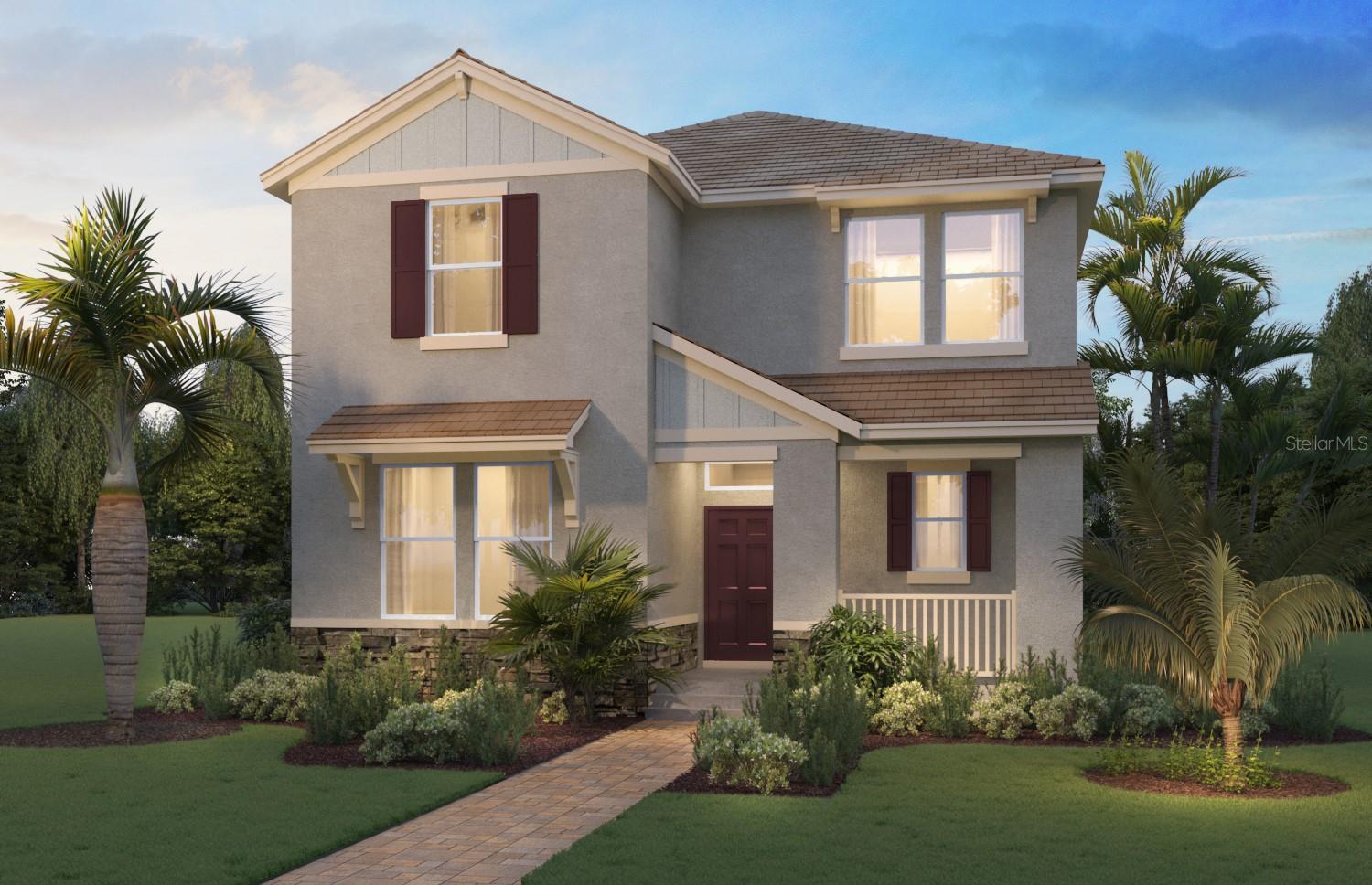 Under Construction. Waterleigh presents the Bellmore. This amazing one-story home has an elevated designed with elegant exteriors and high-end features. This spacious all concrete block construction single-family home features 4 bedrooms and 3 baths. A beautiful patio welcomes you to a home that optimizes living space with an open concept kitchen overlooking the living area, dining room, and outdoor lanai. Entertaining is a breeze, as this popular single-family home features a spacious kitchen island, dining area and a spacious pantry for extra storage. This gourmet kitchen features a Quartz countertops stainless steel appliances, spacious pantry and crown molding cabinetry. Bedroom one, located off the living space in the back of the home for privacy. The bedroom one bathroom impresses with double bowl vanity, and spacious shower/tub space as well as a spacious walk in closet. Towards the front of the home two additional bedrooms share a second full bathroom. Across the hall a drop zone welcomes you from the garage where you will find a fourth bedroom and full bathroom. This home features a space to fit all your needs. Like all homes in Waterleigh, the Bellmore includes a Home is Connected smart home technology package which allows you to control your home with your smart device while near or away.
*Photos are of similar model but not that of exact house. Pictures, photographs, colors, features, and sizes are for illustration purposes only and will vary from the homes as built. Home and community information including pricing, included features, terms, availability and amenities are subject to change and prior sale at any time without notice or obligation. Please note that no representations or warranties are made regarding school districts or school assignments; you should conduct your own investigation regarding current and future schools and school boundaries.*