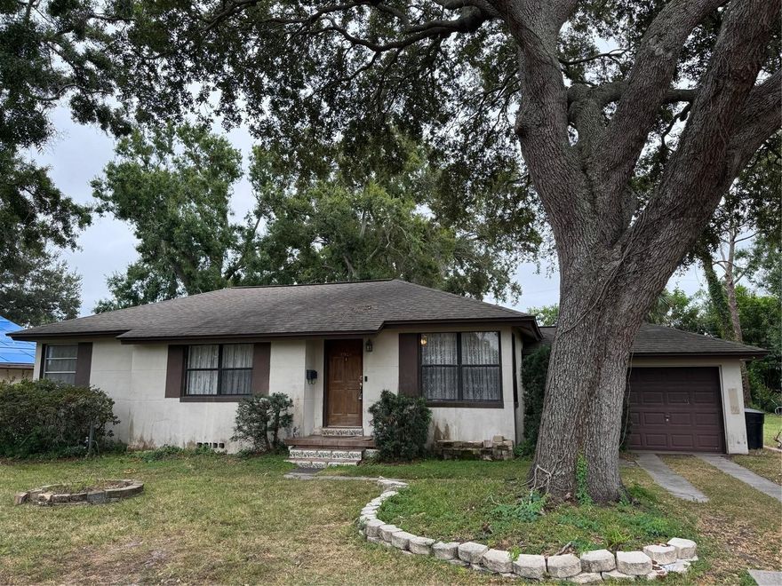 NIIIIIIICE REHAB OPPORTUNITY FOR A LOCAL INVESTOR - GREAT LOCATION near the "jungle area". This home is a true diamond in the rough on a 140' deep shaded lot near Eaglecrest Lake Park, St. Pete College, the Pinellas Trail and a short drive to Treasure Island beach. POTENTIAL GALORE.  This is a concrete block home with a crawl space and an attached garage. Kitchen and bathroom cosmetics and the addition of a second bathroom are to bring out the full value of this home. This home needs a new a/c system to replace the broken one. The flooring the bedrooms is the original oak and can be refinished.  The kitchen floor is vinyl but the kitchen needs to be fully gutted anyway.  Beautiful terracotta tile is installed throughout the rest of the house and it looks great. The best feature of this house is a sunken living room with a fireplace and wood ceiling.  Tankless gas water heater.  There is an inner vinyl fence but much more yard remains.  The current roof was installed in 2009. BLIND INVESTOR OFFERS WILL NOT BE PRESENTED. LOCAL INVESTORS ONLY.  BEST OFFER WINS THIS PRIZE. You have to see this one in person to realize its full potential.  Room sizes are rounded to the nearest foot.  Buyer to verify all important dimensions prior to making an offer.