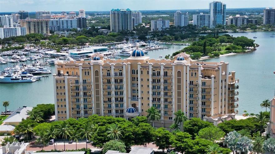 Want to live DIRECTLY on the water in downtown Sarasota away from the noise and congestion in a neighborhood intimate community? You found it at La Bellasara on Golden Gate Point. Enjoy breathtaking sparkling Bay, City and beyond views from this full 3 bedroom plus den with private 2-car garage and your own private boat dock for a 45 ft boat. With only 28 residences, each one lives like a home.  The elevator delivers you directly to your private double-door entry foyer. The gourmet kitchen features a center island, 6-burner gas stove and walk-in pantry all open to the breakfast, dining & great rooms with amazing water views and access to an oversized waterfront terrace equipped with a summer kitchen and gas grill! Wake up in the main bedroom to picture-perfect water views as you step out to the terrace for your first cup of morning coffee. The separate, private guest wing has two full bedrooms with en-suite baths plus a study or possible 4th bedroom.  La Bellasara is a gated, pet-friendly community with excellent amenities including concierge services, a full fitness center, armchair theatre and entertainment room, a bay-front heated pool & spa plus a community day dock.  HAVE IT ALL! Room Feature: Linen Closet In Bath (Primary Bedroom).