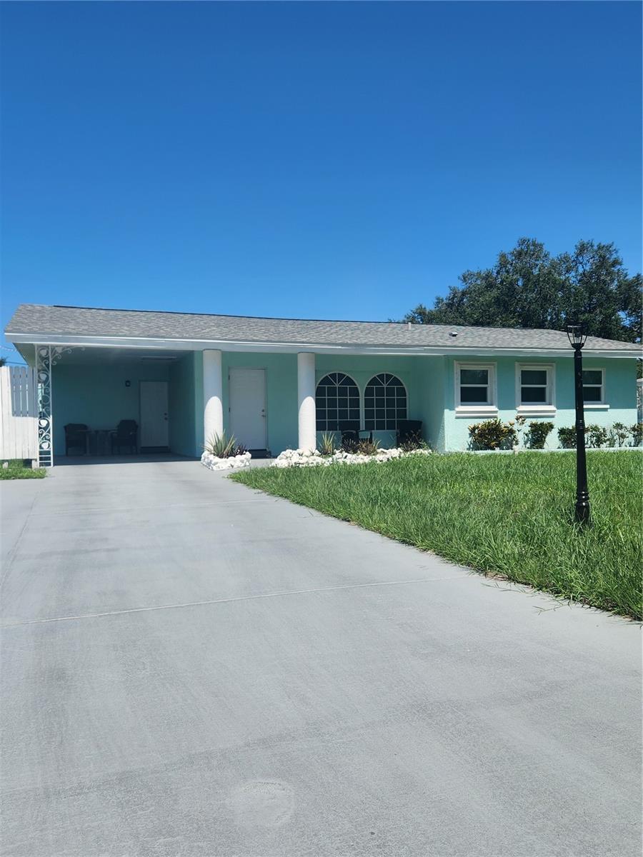 Beautiful home, ready to move in. 3 beds/2 baths with carport, large fenced in back yard and plenty of parking. Easy access to major interstates near the best Sarasota and Manatee counties beaches dining and shopping close to UTC mall and Lakewood Ranch. Big Shed is in the rear patio. Extensive storage with large closets in all bedrooms, Laundry room off the kitchen with access from carport. Spacious living room with tile floors.